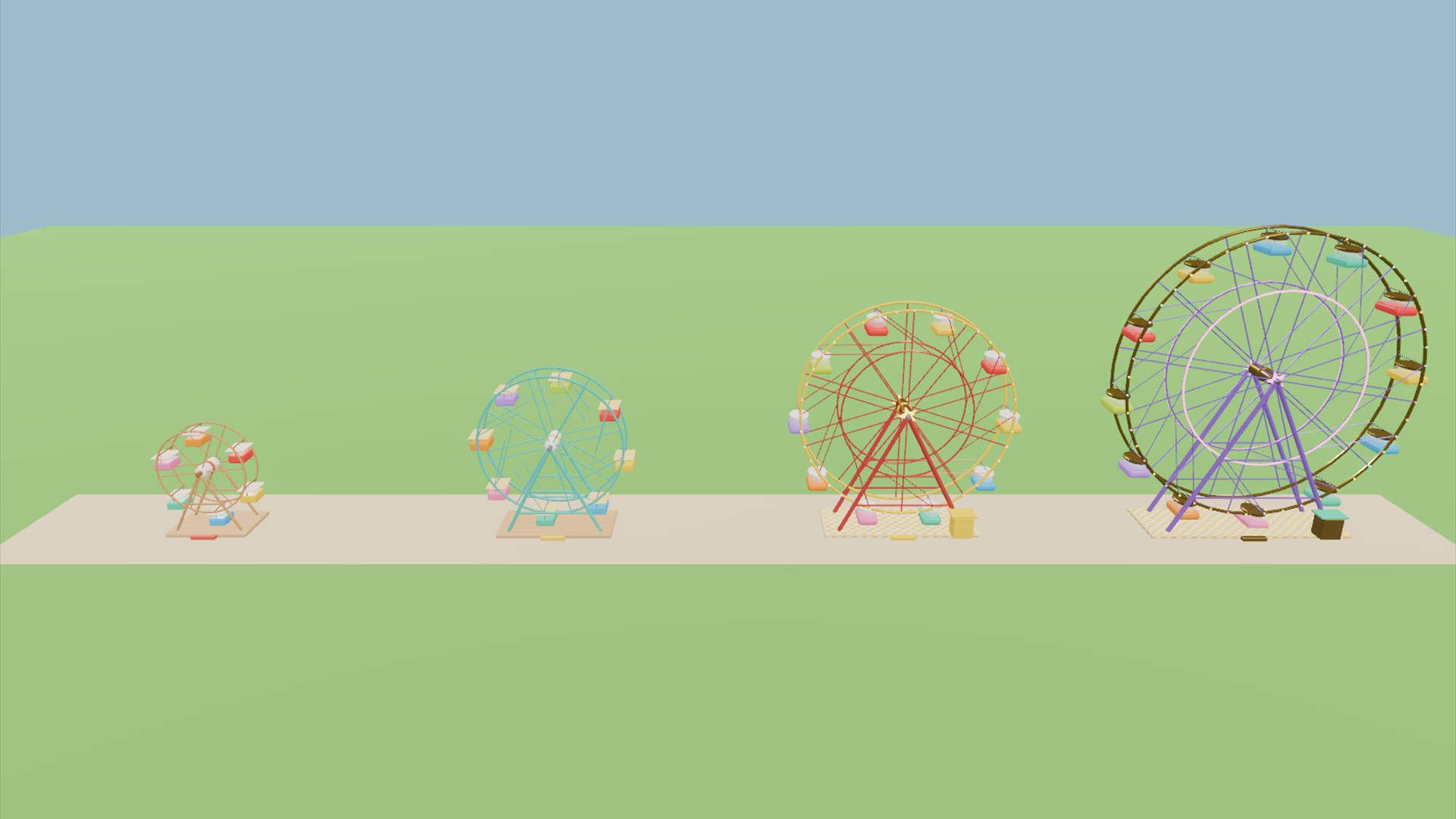 Amusement Park Kit - 414 Low-Poly Models 3D Model