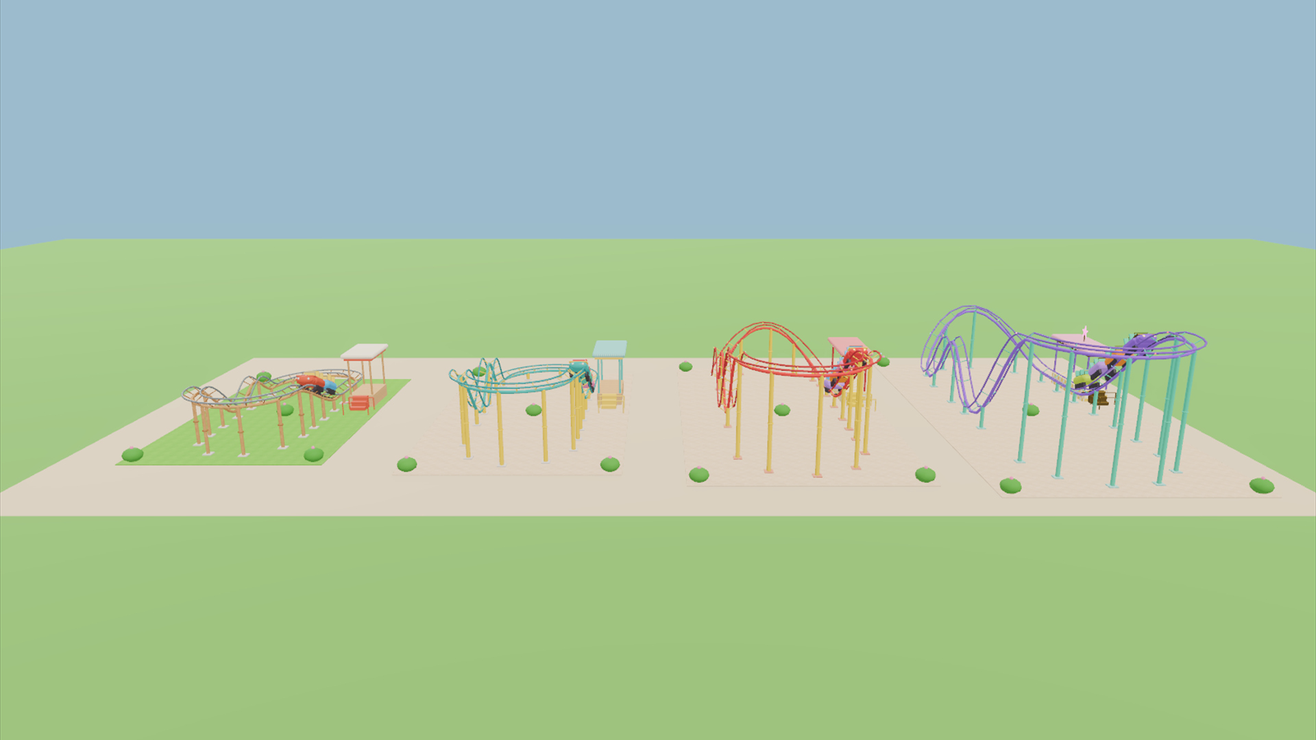 Amusement Park Kit - 414 Low-Poly Models 3D Model