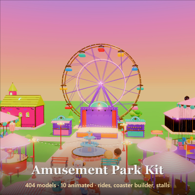 Amusement Park Kit - 414 Low-Poly Models