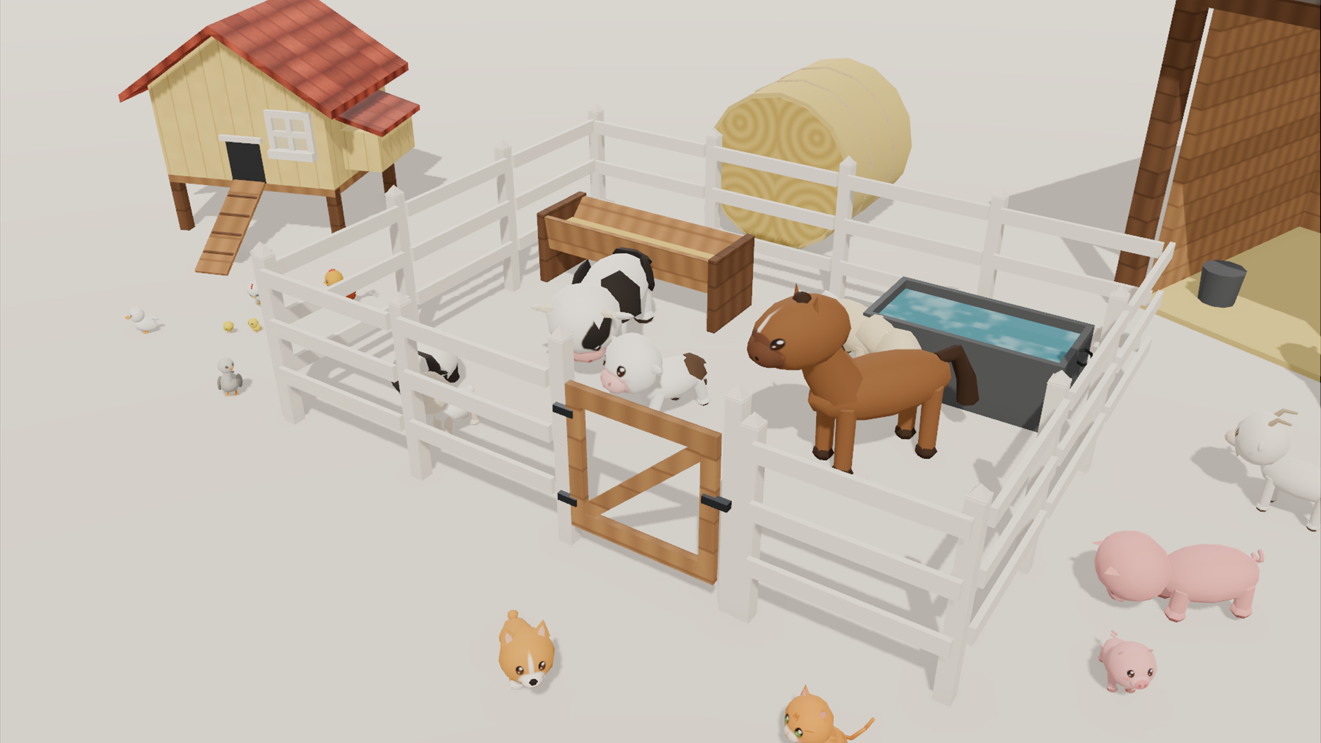 Animated Chibi Animals - 49 Animals Vet Clinic States 3D Model