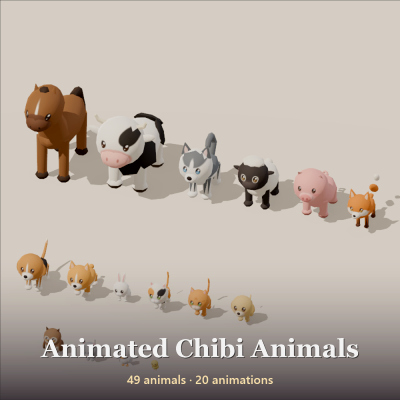 Animated Chibi Animals - 49 Animals, Vet Clinic States