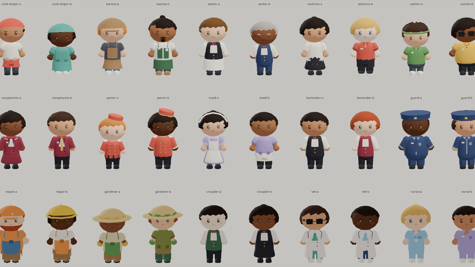 Animated Chibi People - 102 Characters 51 Animations 3D Model