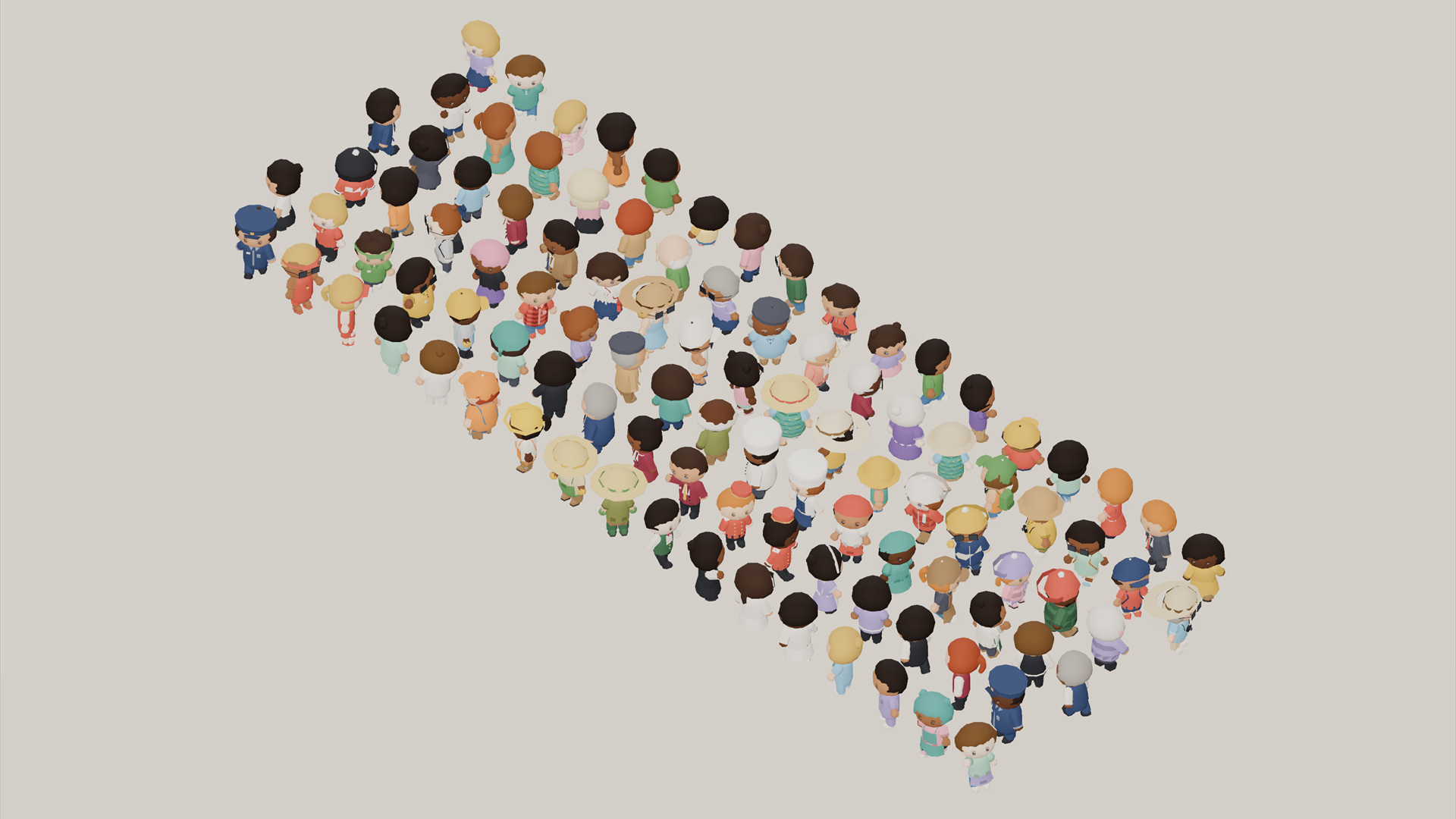 Animated Chibi People - 102 Characters 51 Animations 3D Model