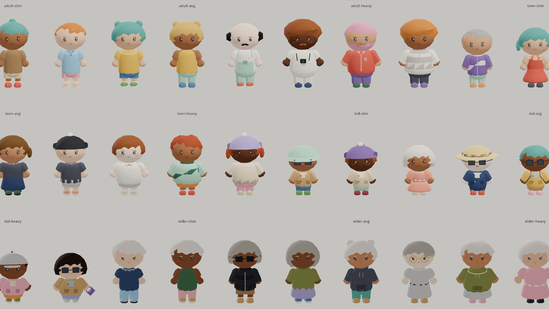 Animated Chibi People - 102 Characters 51 Animations 3D Model