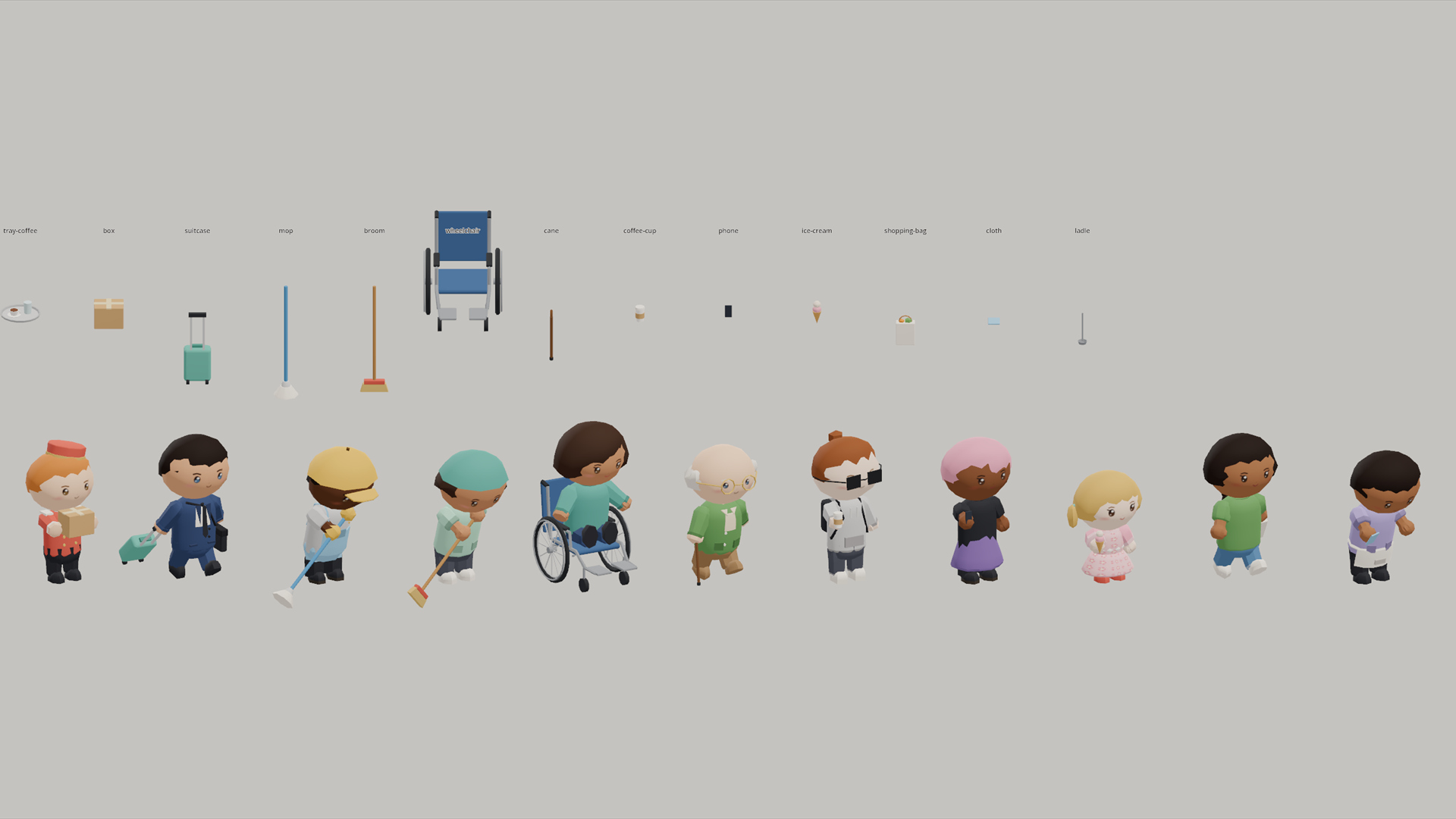 Animated Chibi People - 102 Characters 51 Animations 3D Model