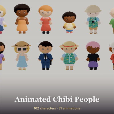 Animated Chibi People - 102 Characters, 51 Animations