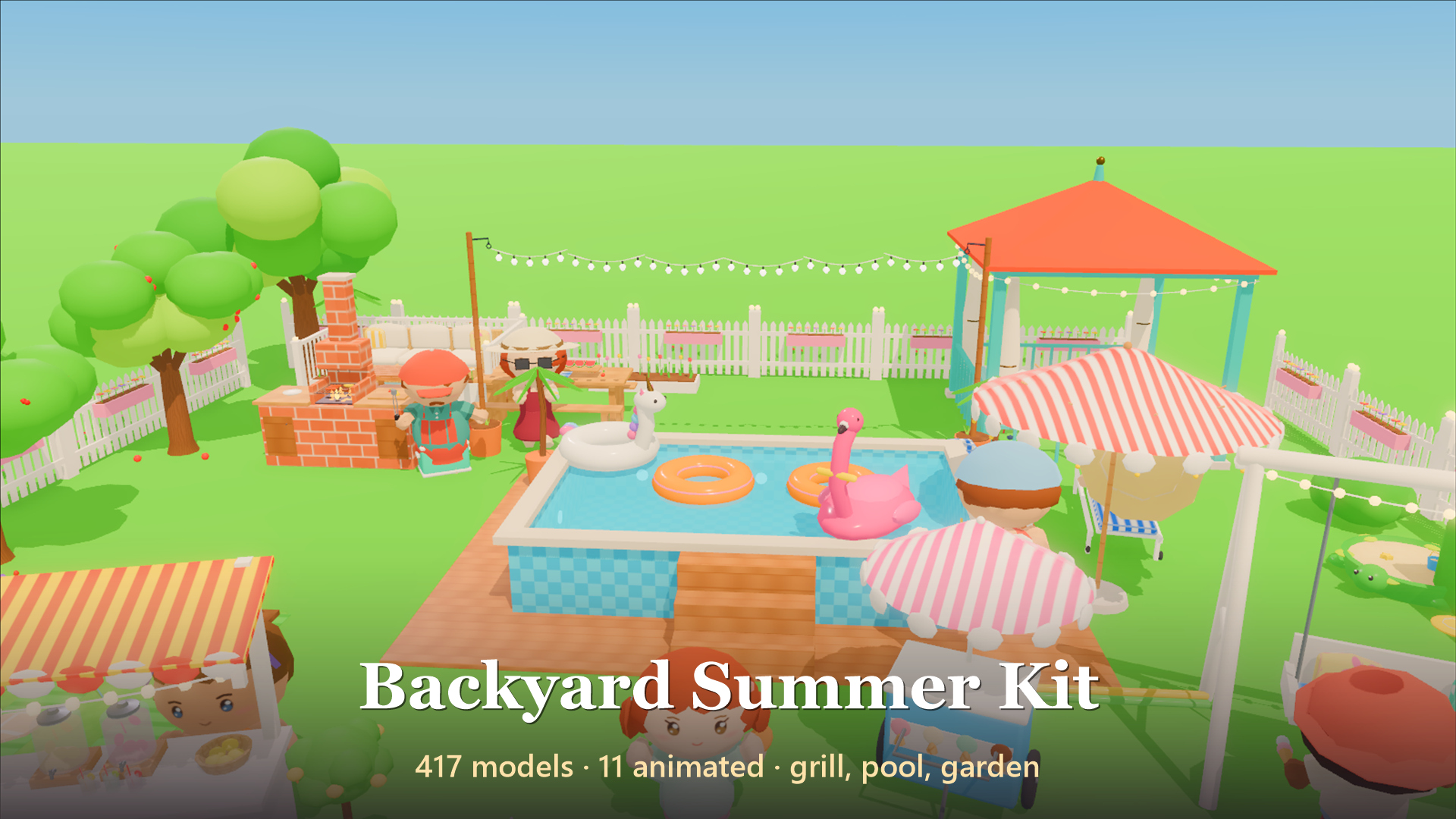 Backyard Summer Kit - 428 Low-Poly Models 3D Model