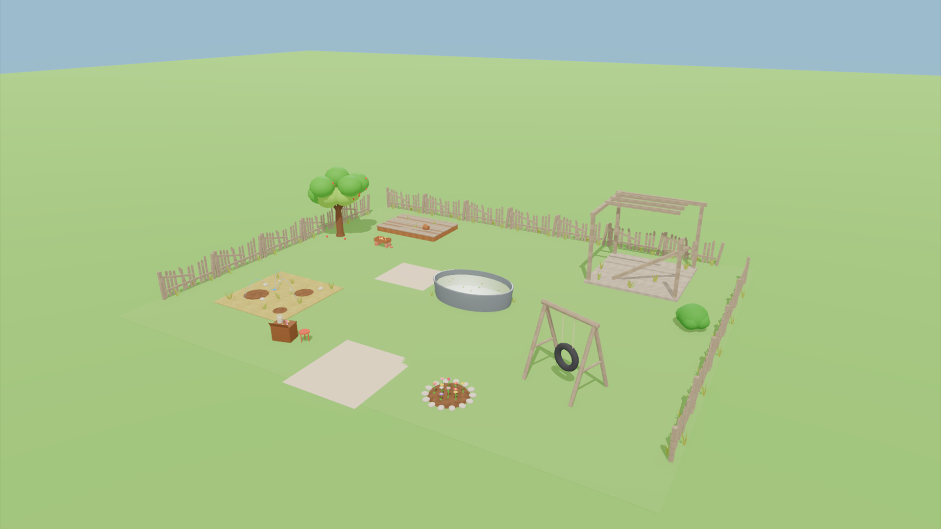 Backyard Summer Kit - 428 Low-Poly Models 3D Model