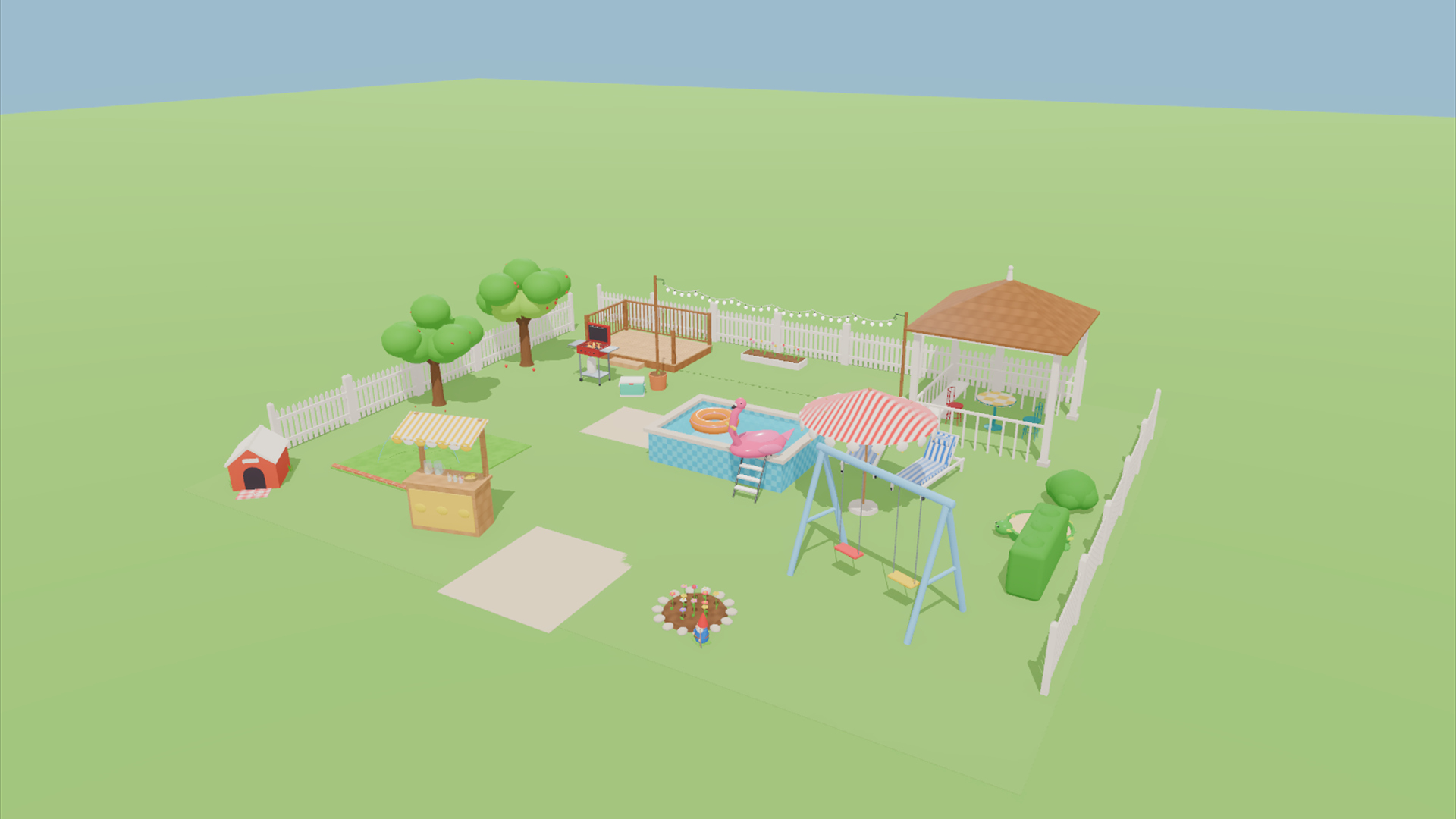 Backyard Summer Kit - 428 Low-Poly Models 3D Model