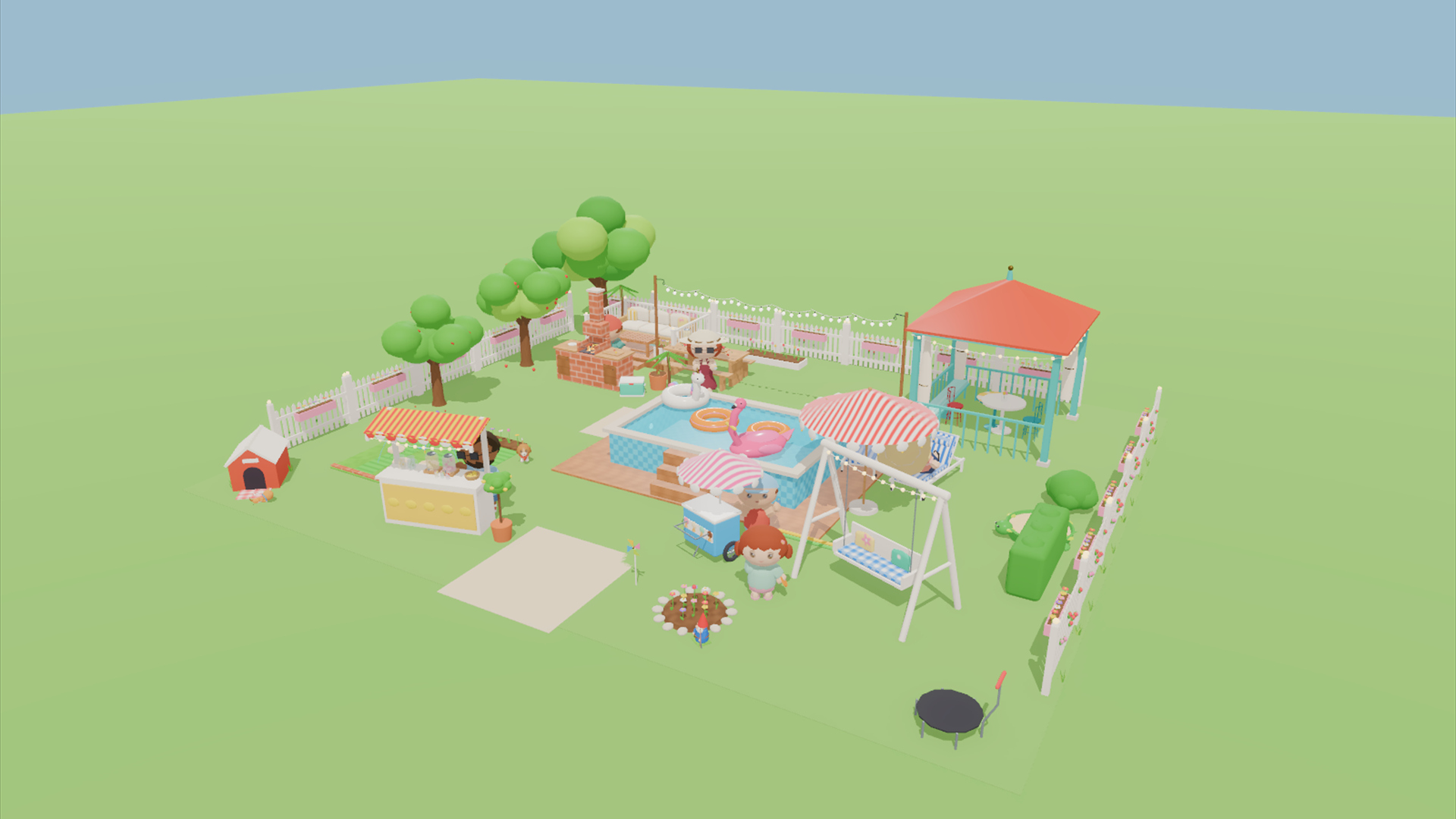 Backyard Summer Kit - 428 Low-Poly Models 3D Model