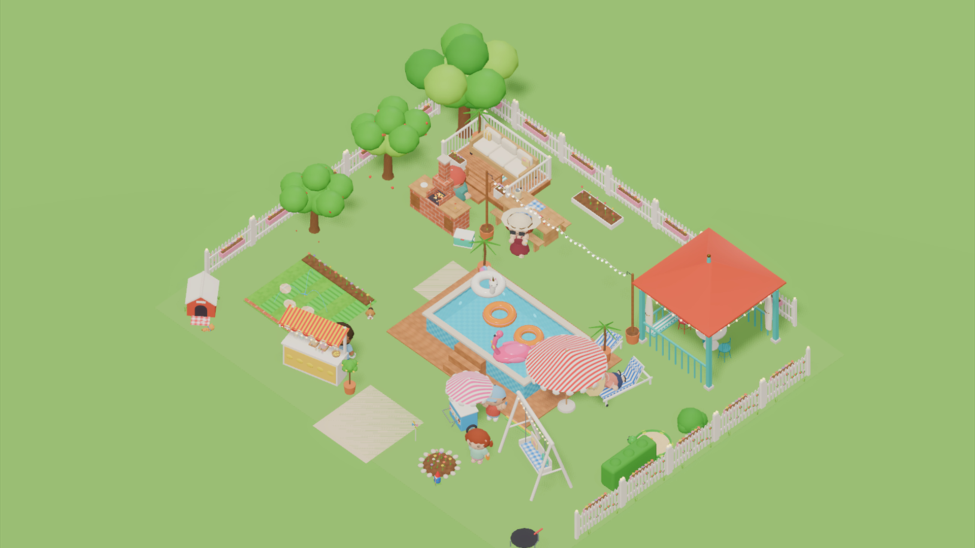Backyard Summer Kit - 428 Low-Poly Models 3D Model