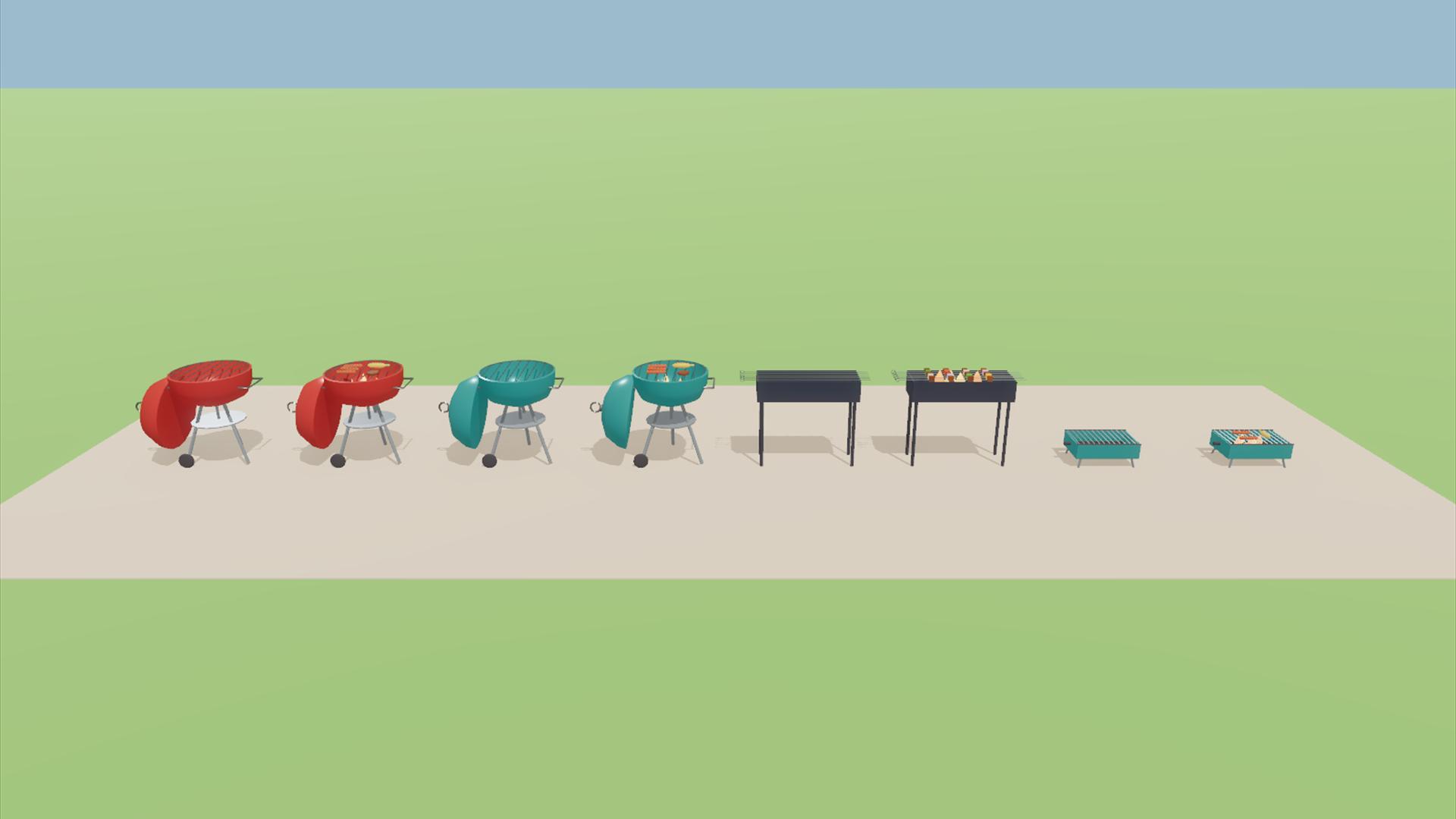 Backyard Summer Kit - 428 Low-Poly Models 3D Model
