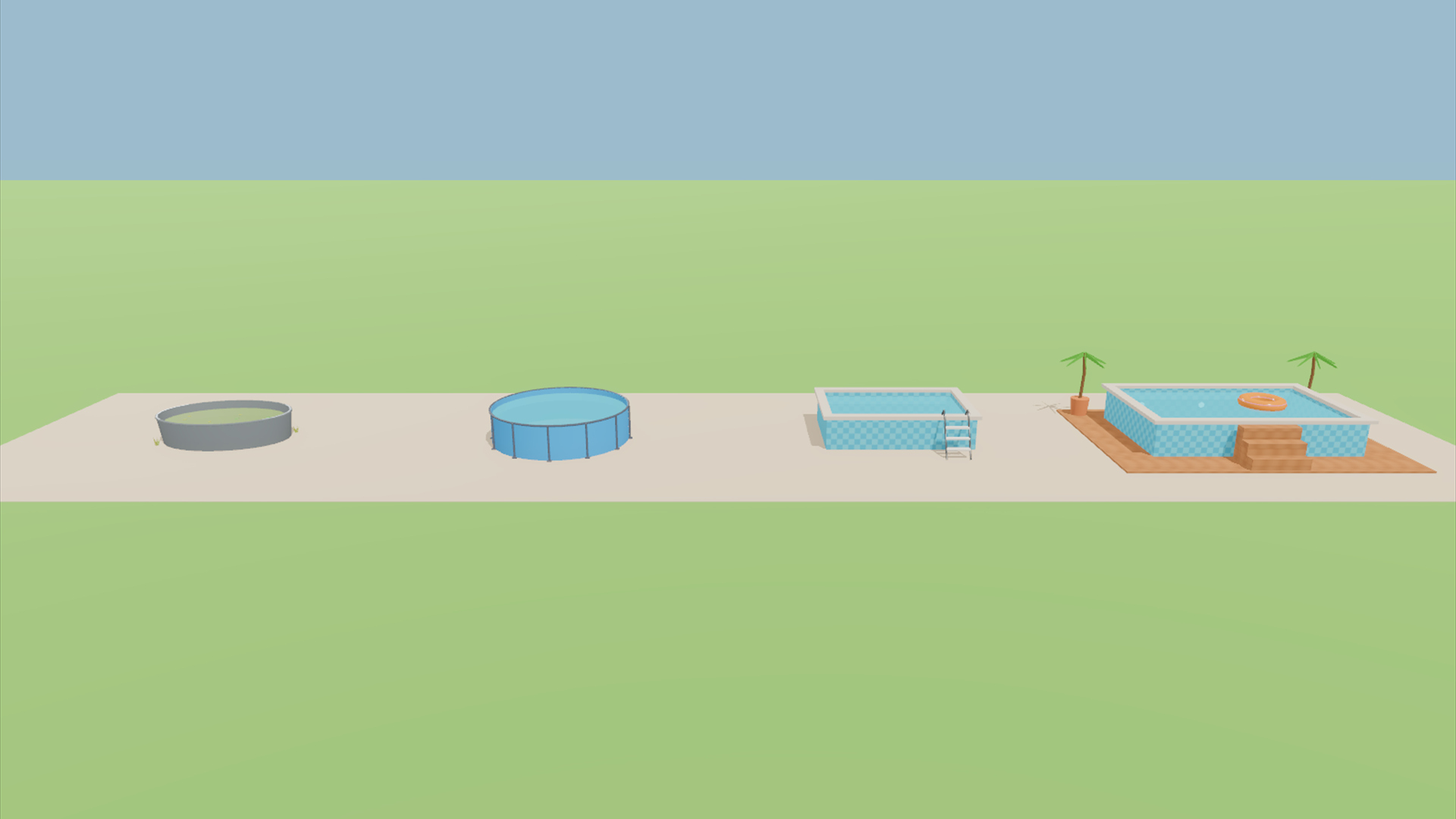 Backyard Summer Kit - 428 Low-Poly Models 3D Model