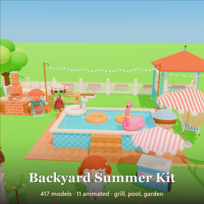 Backyard Summer Kit - 428 Low-Poly Models