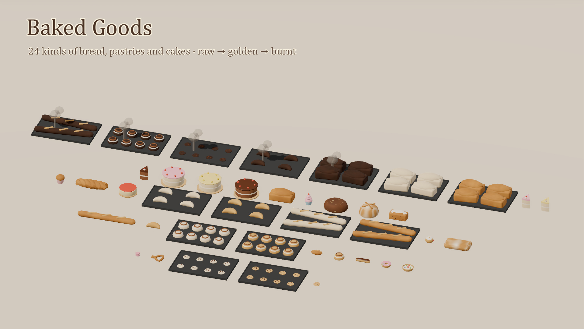 Bakery Kit - 137 Low-Poly Models 3D Model