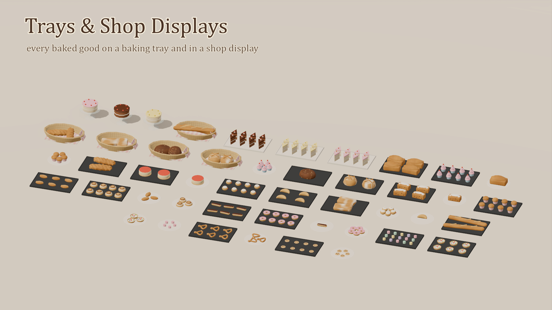 Bakery Kit - 137 Low-Poly Models 3D Model