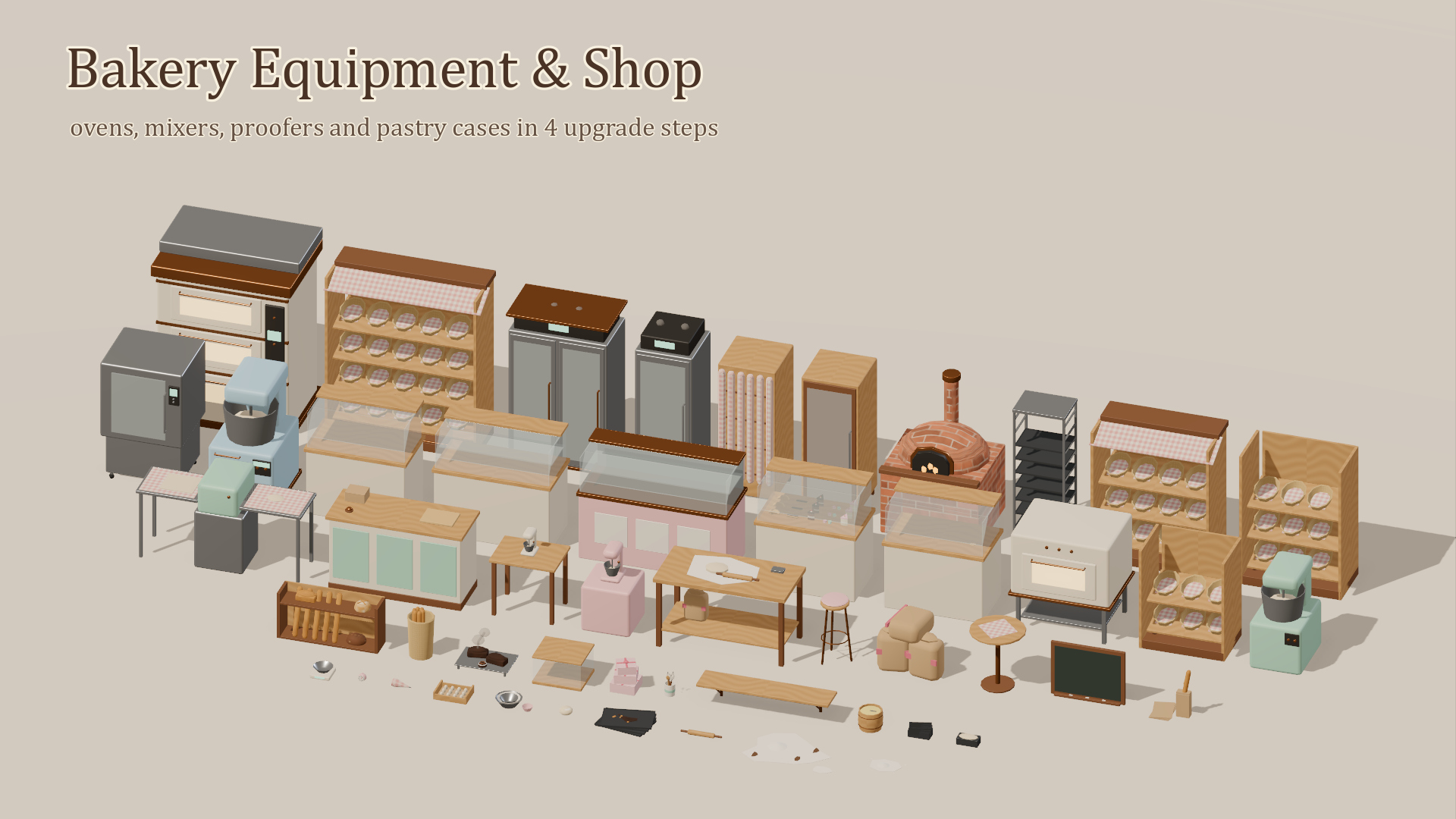 Bakery Kit - 137 Low-Poly Models 3D Model