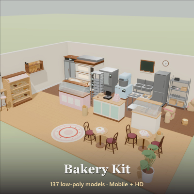 Bakery Kit - 137 Low-Poly Models