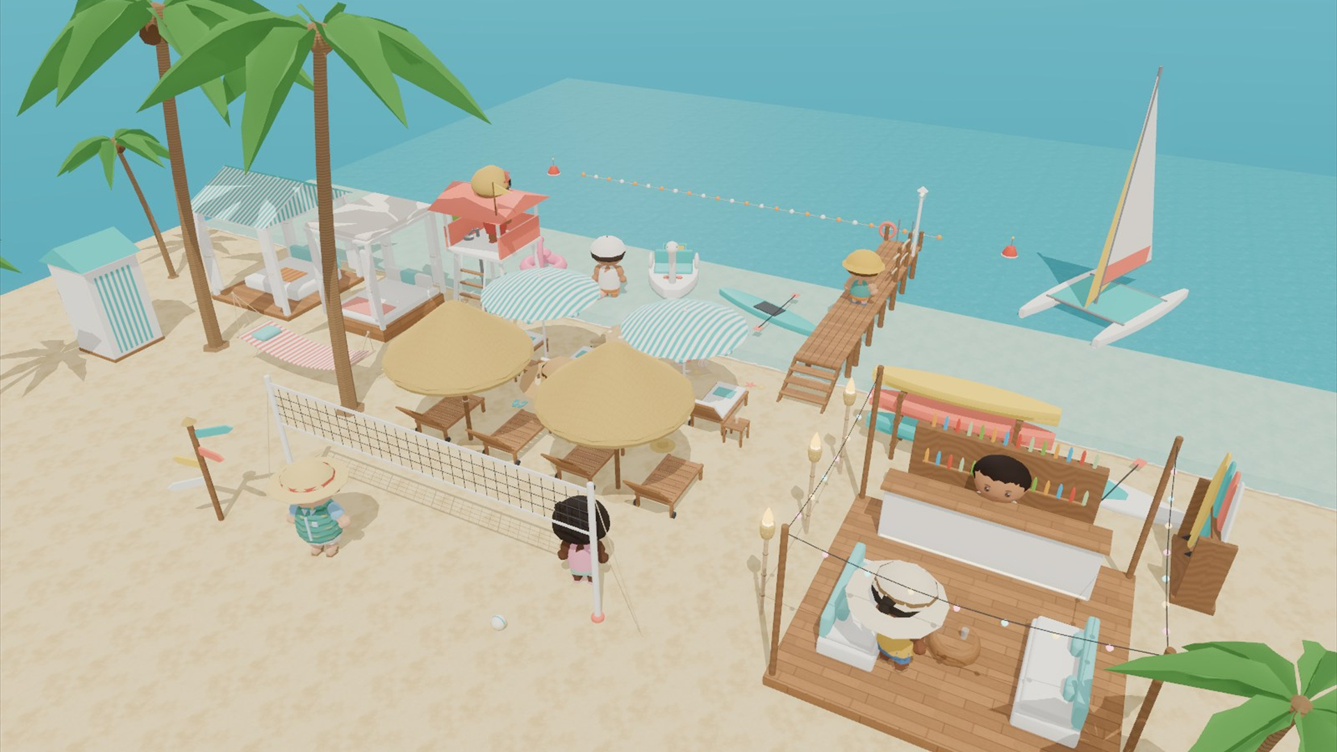 Beach Resort Kit - 93 Low-Poly Models 3D Model