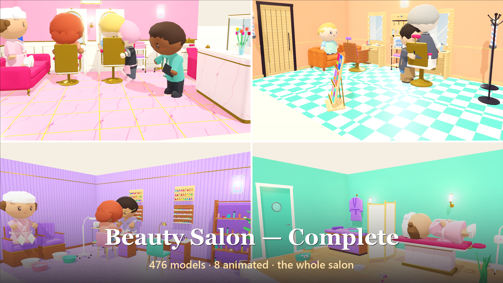 Beauty Salon - Complete - 484 Low-Poly Models 3D Model