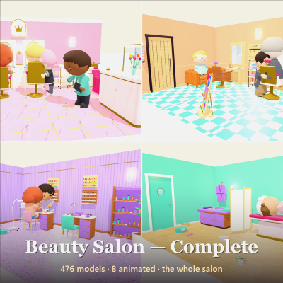 Beauty Salon - Complete - 484 Low-Poly Models