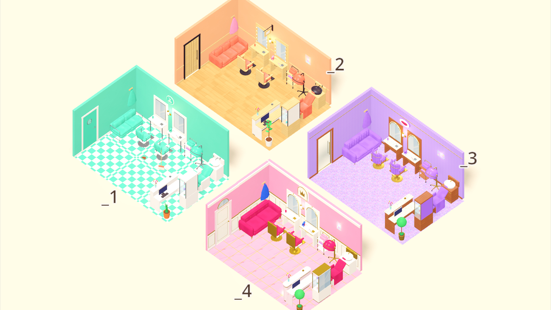 Beauty Salon - Hair & Barber - 182 Low-Poly Models 3D Model