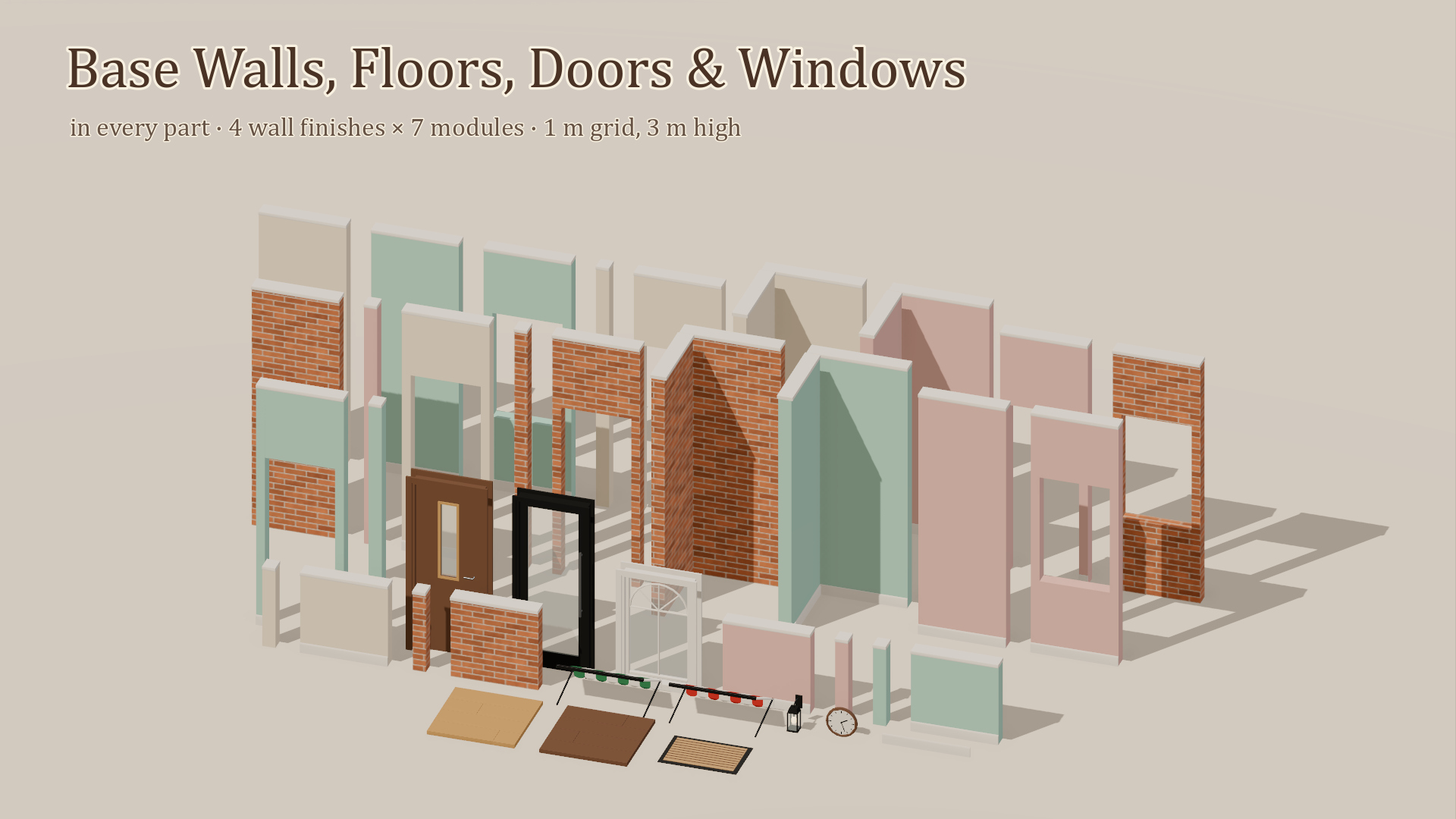 Cafe Builder - Complete - 312 Low-Poly Models 3D Model