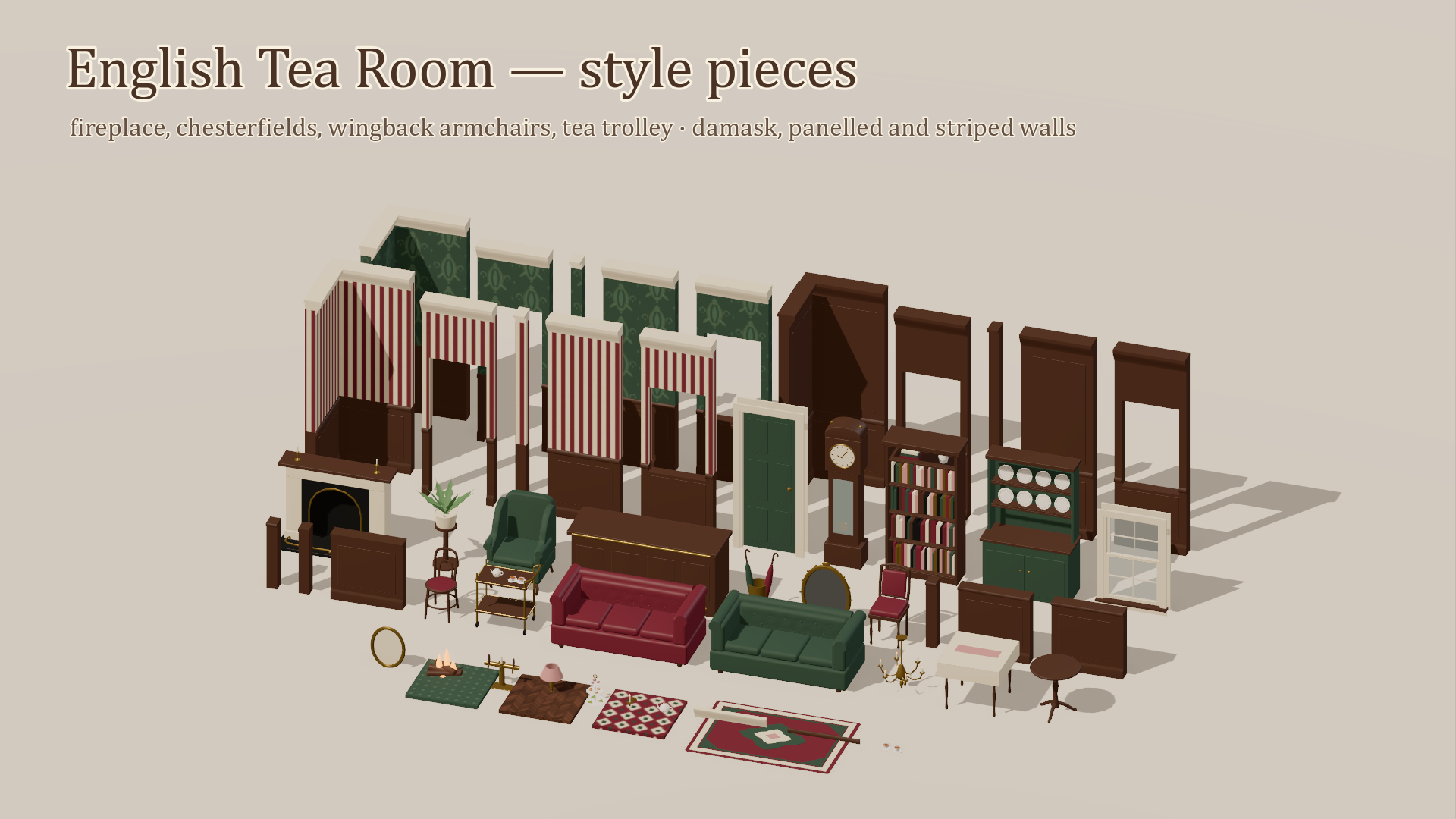 Cafe Builder - Complete - 312 Low-Poly Models 3D Model
