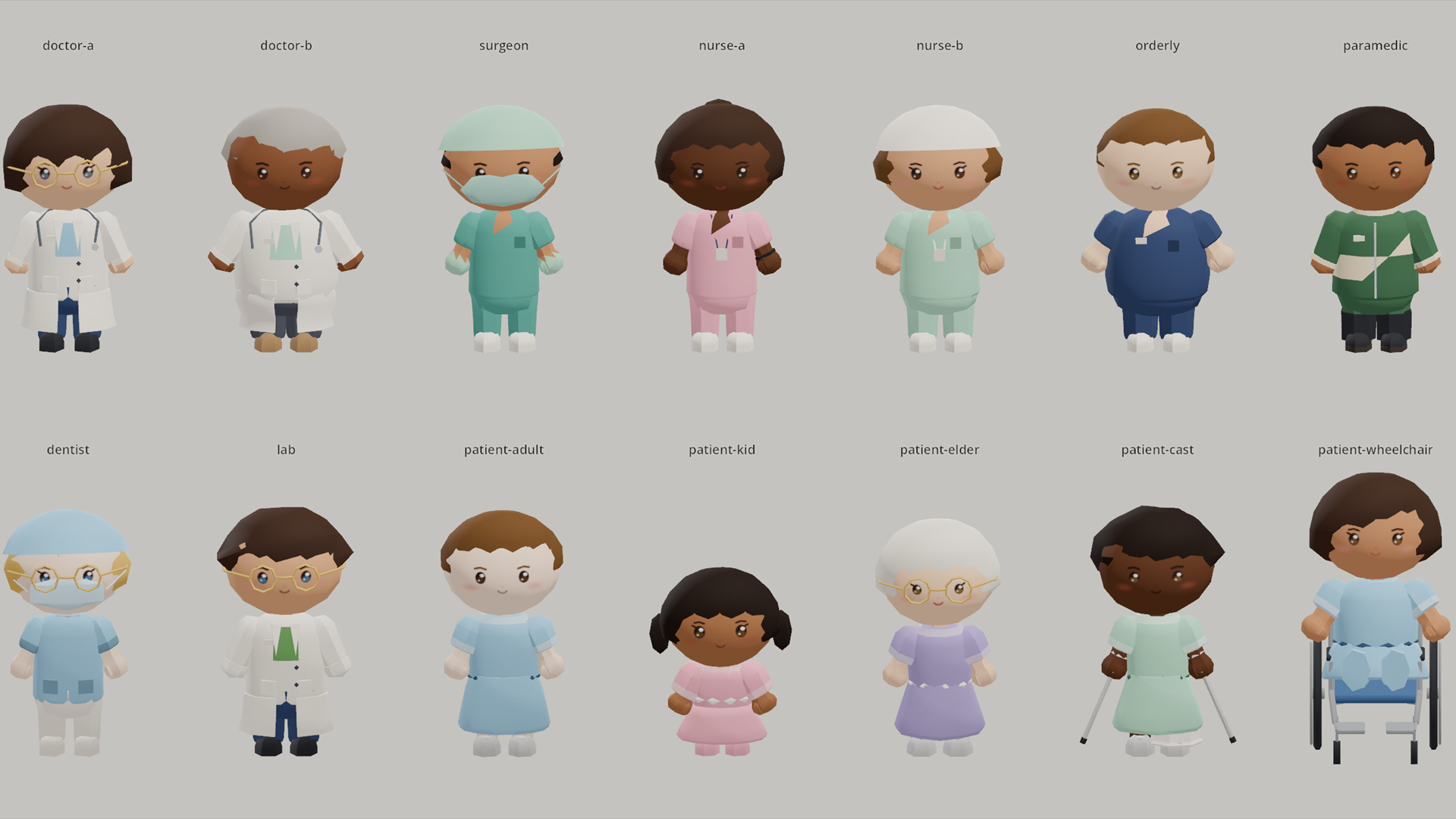 Cartoon Hospital Kit - 192 Low-Poly Models 3D Model