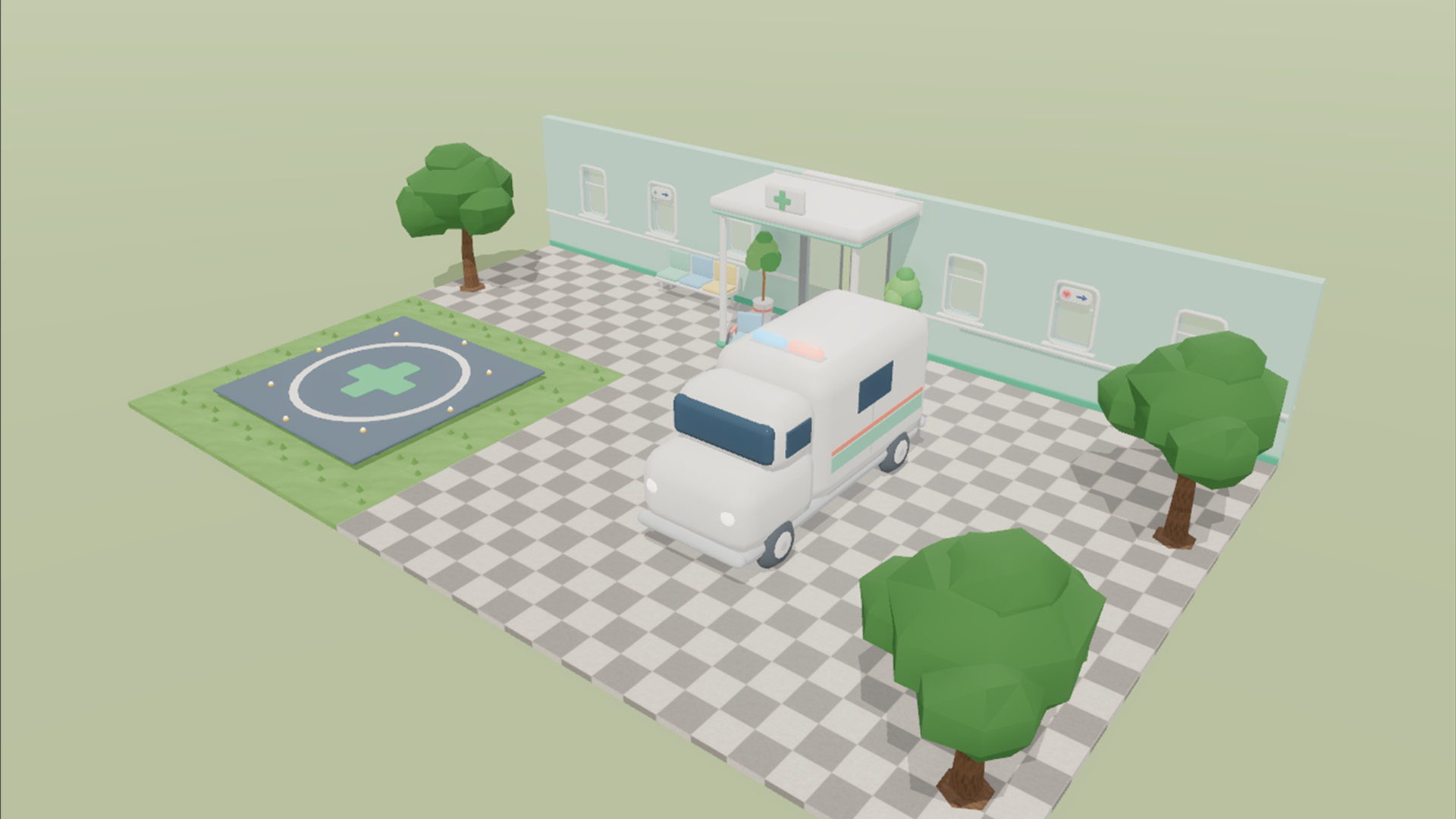 Cartoon Hospital Kit - 192 Low-Poly Models 3D Model