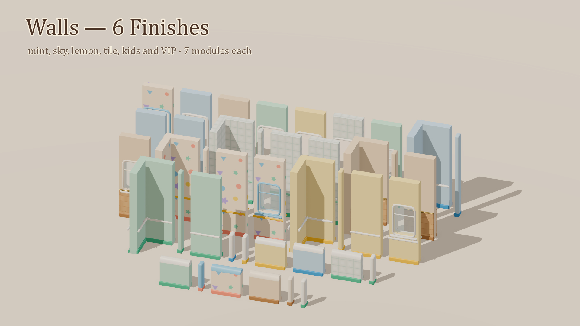 Cartoon Hospital Kit - 192 Low-Poly Models 3D Model