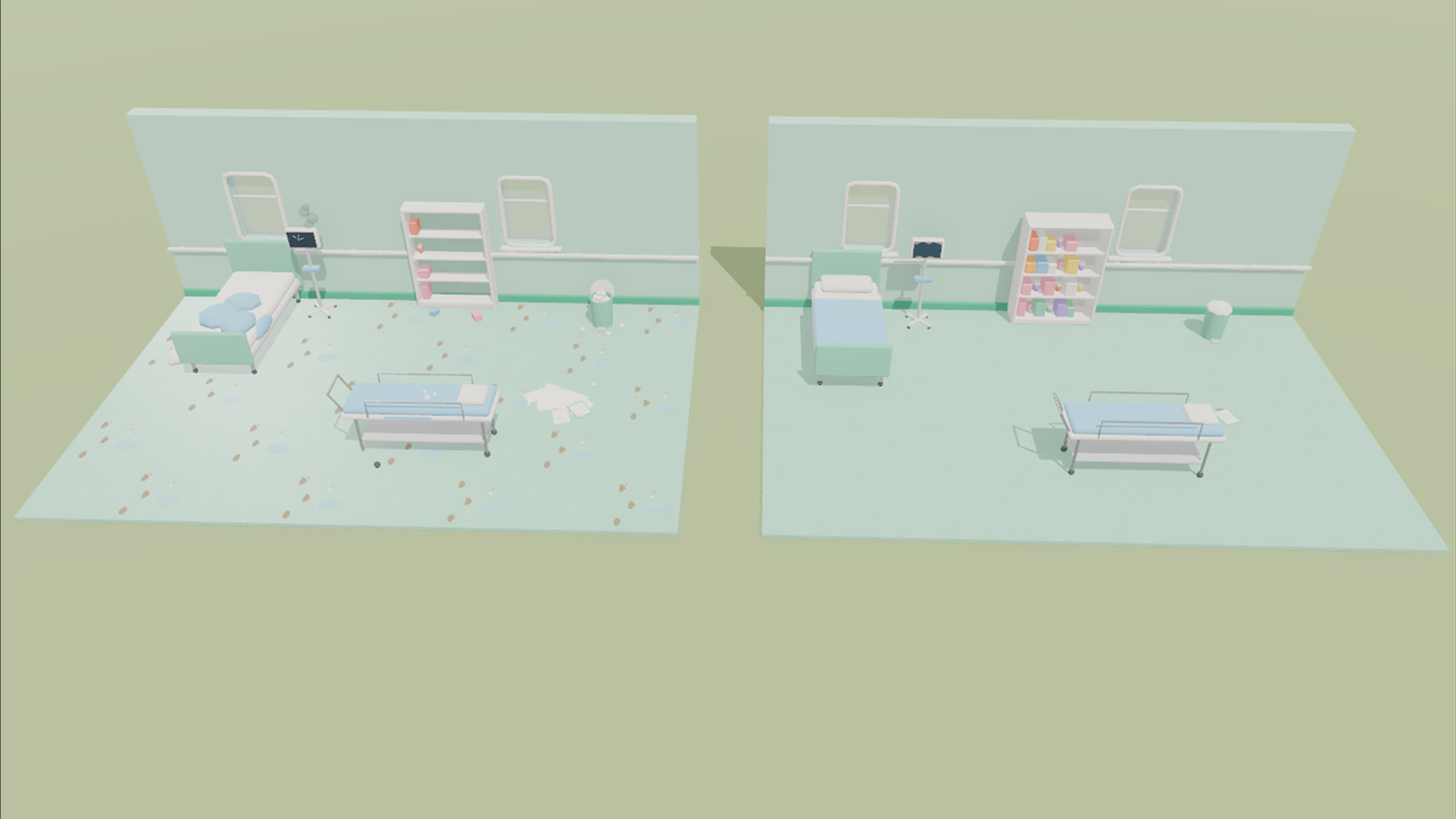 Cartoon Hospital Kit - 192 Low-Poly Models 3D Model