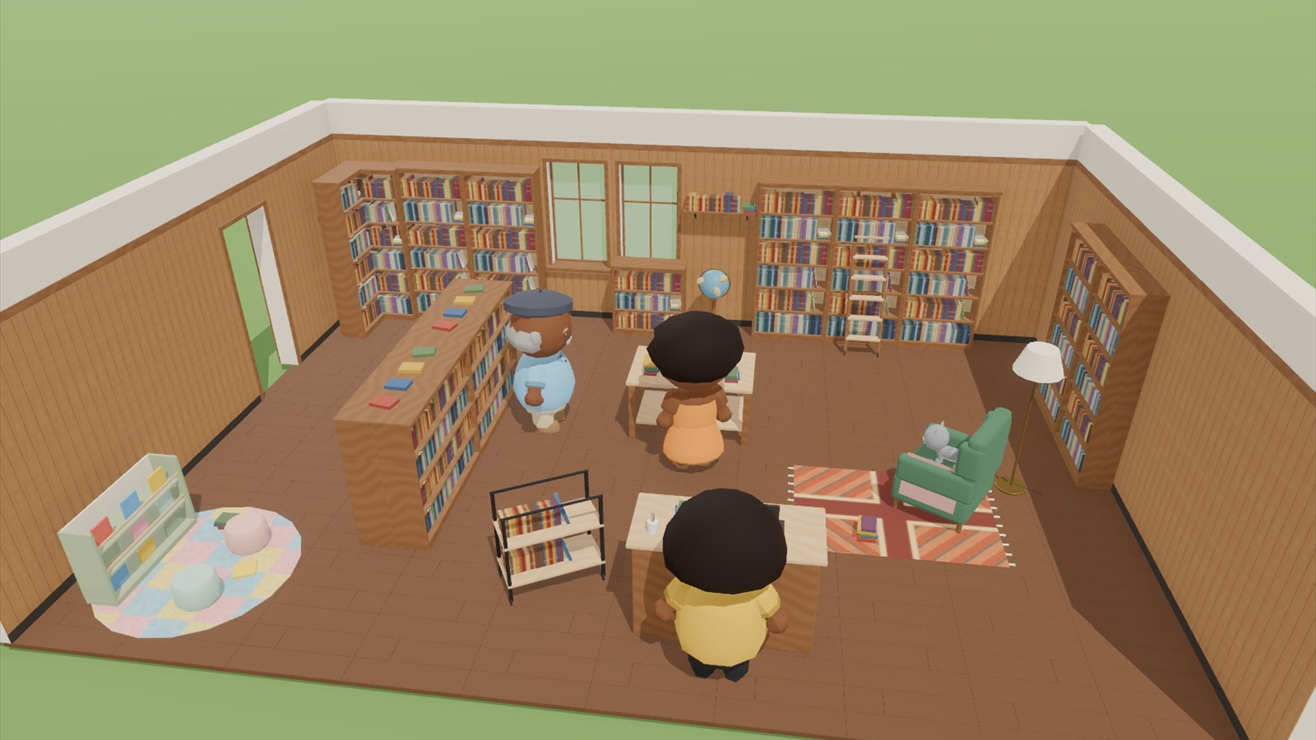 Cat Cafe & Bookshop Kit - 94 Low-Poly Models 3D Model