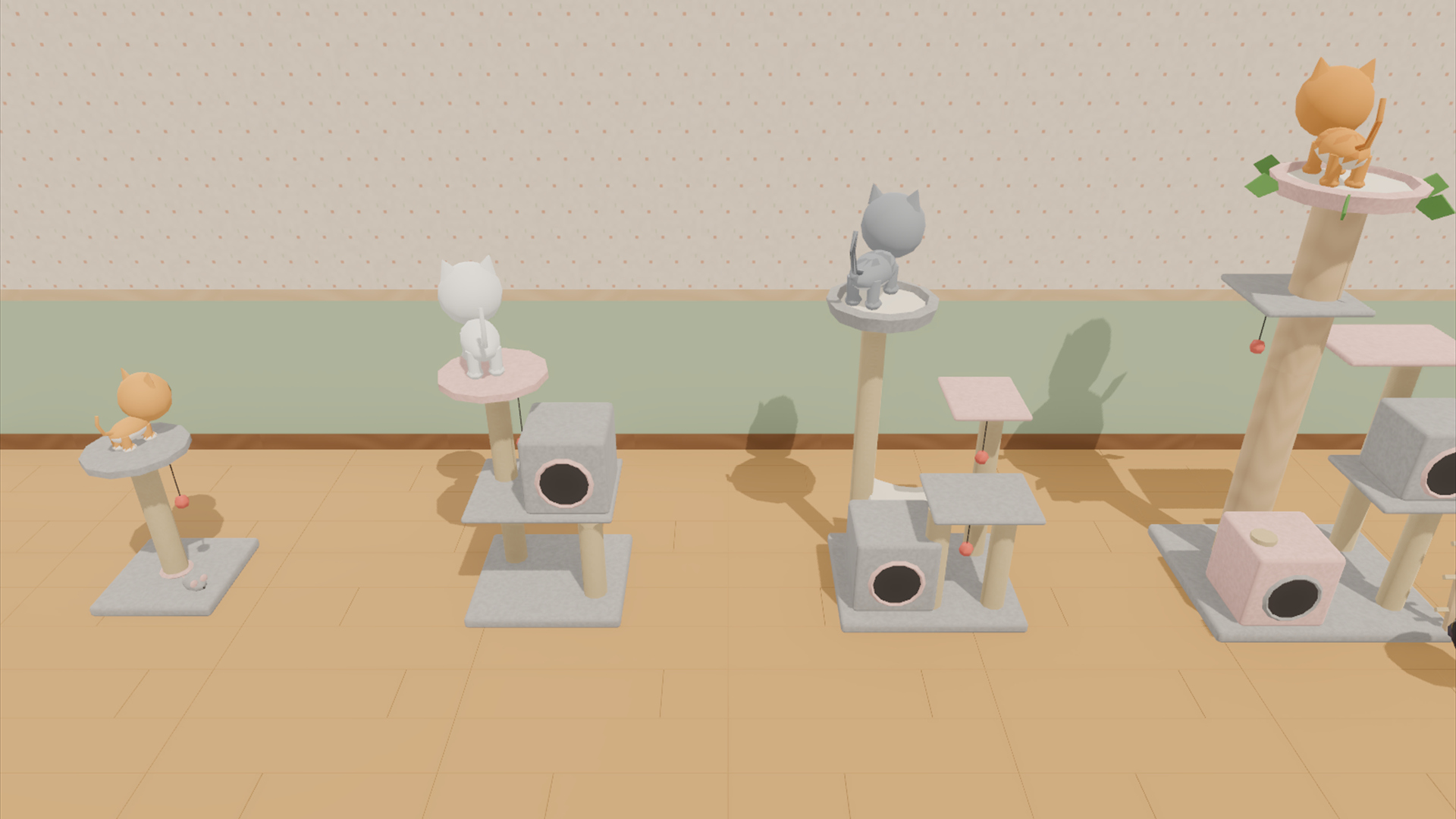 Cat Cafe & Bookshop Kit - 94 Low-Poly Models 3D Model