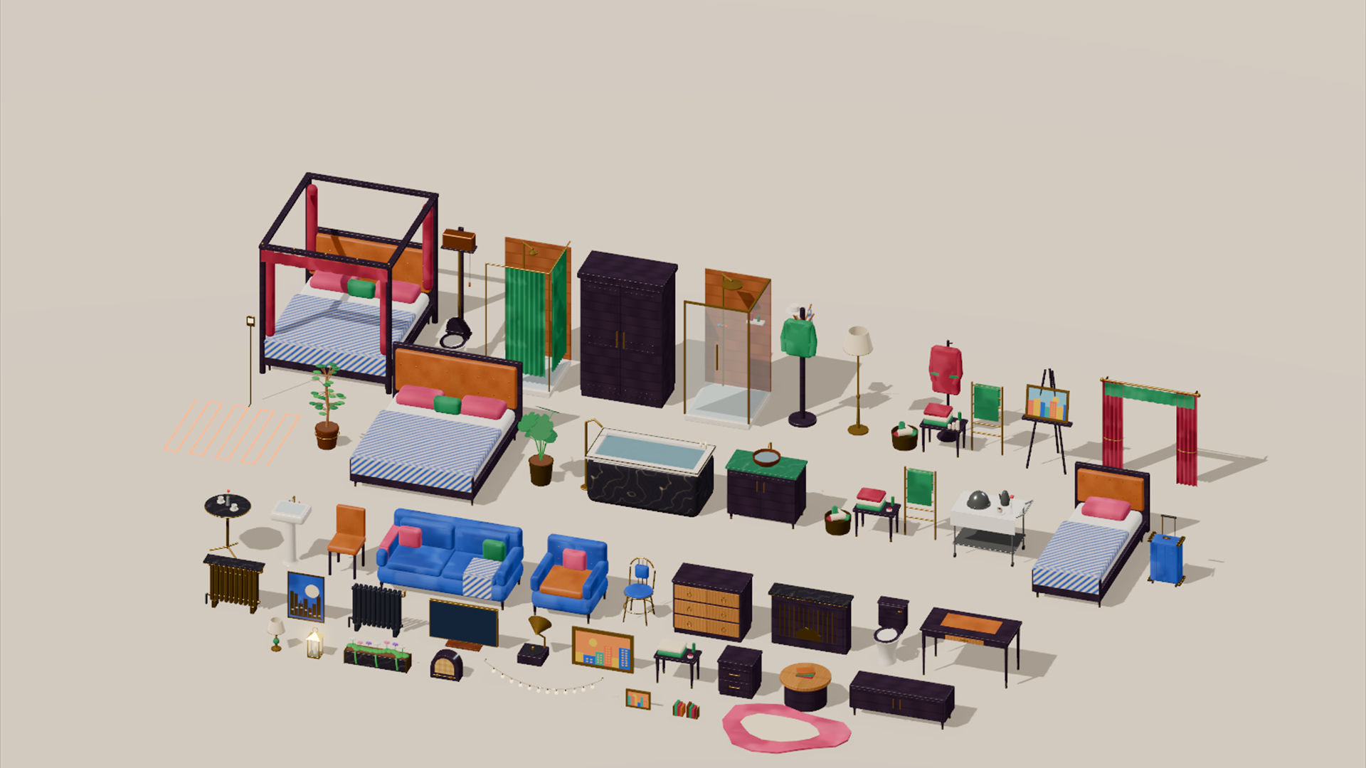 City Hotel - Complete - 731 Low-Poly Models 3D Model