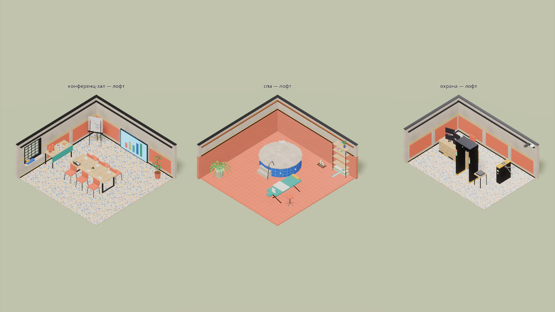 City Hotel - Lobby Dining &amp Bar - 336 Low-Poly Models 3D Model