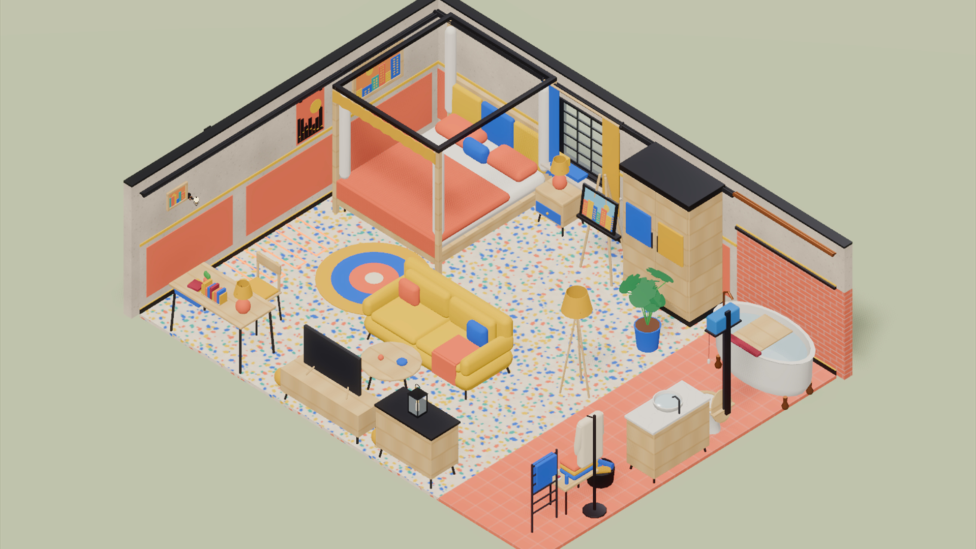 City Hotel - Rooms & Finishes - 395 Low-Poly Models 3D Model