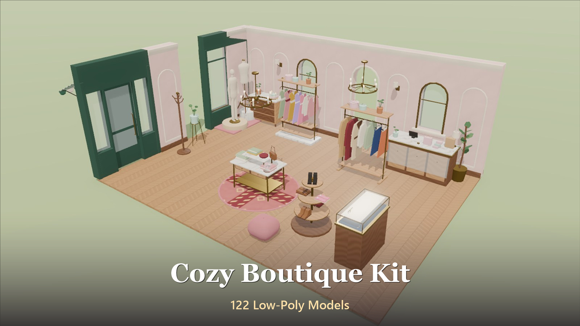 Cozy Boutique Kit - 122 Low-Poly Models 3D Model