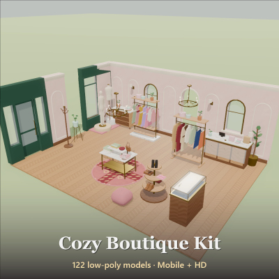 Cozy Boutique Kit - 122 Low-Poly Models