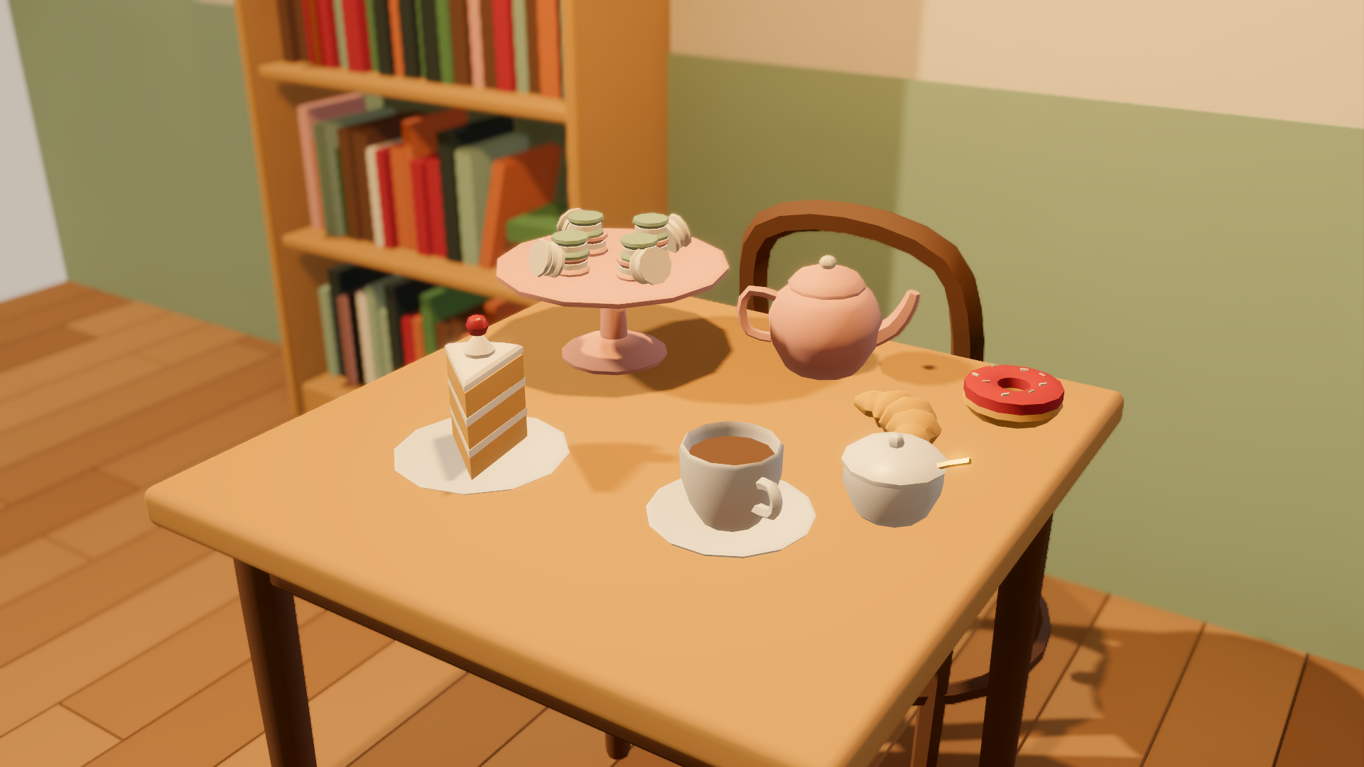 Cozy Cafe Kit - 46 Low-Poly Models 3D Model