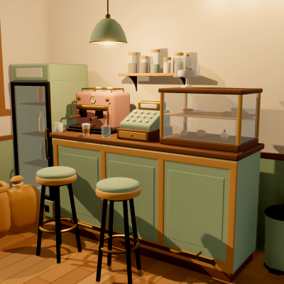 Cozy Cafe Kit - 46 Low-Poly Models