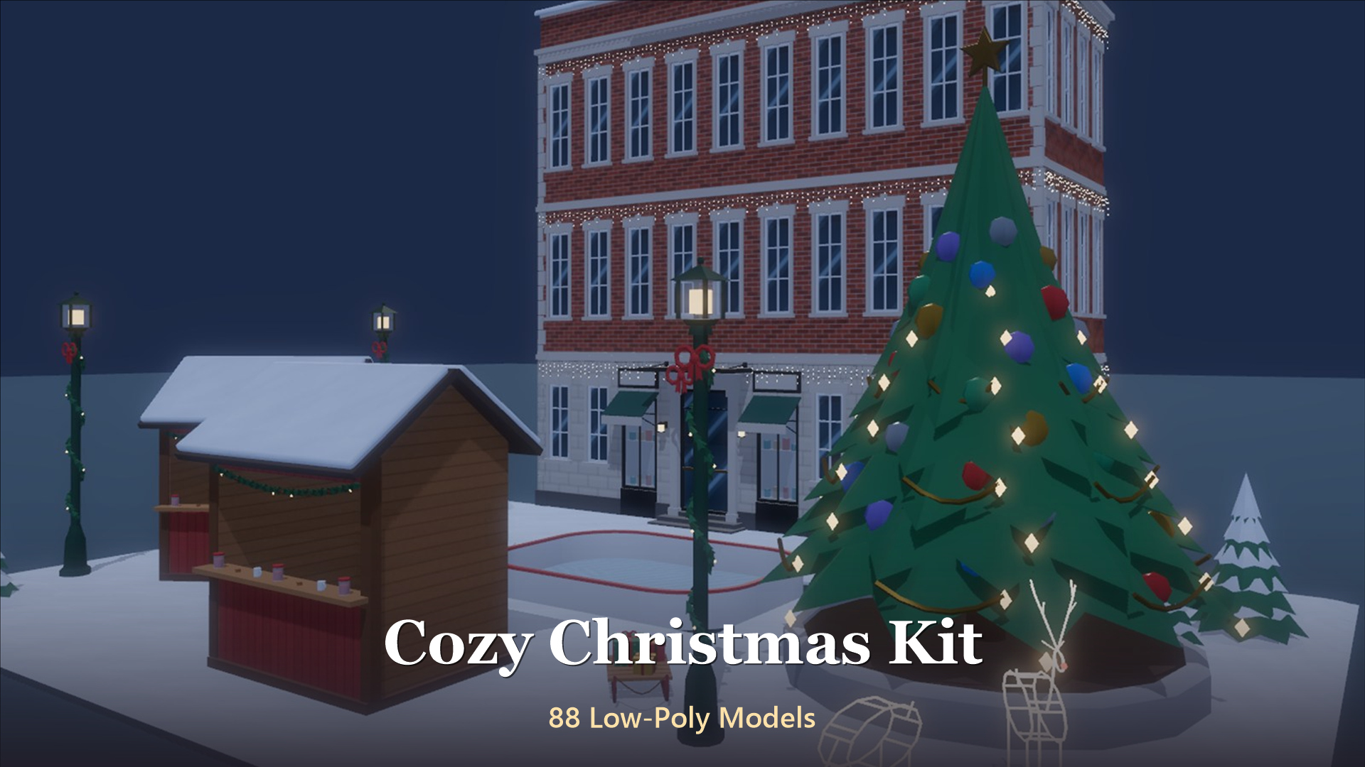 Cozy Christmas Kit - 88 Low-Poly Models 3D Model