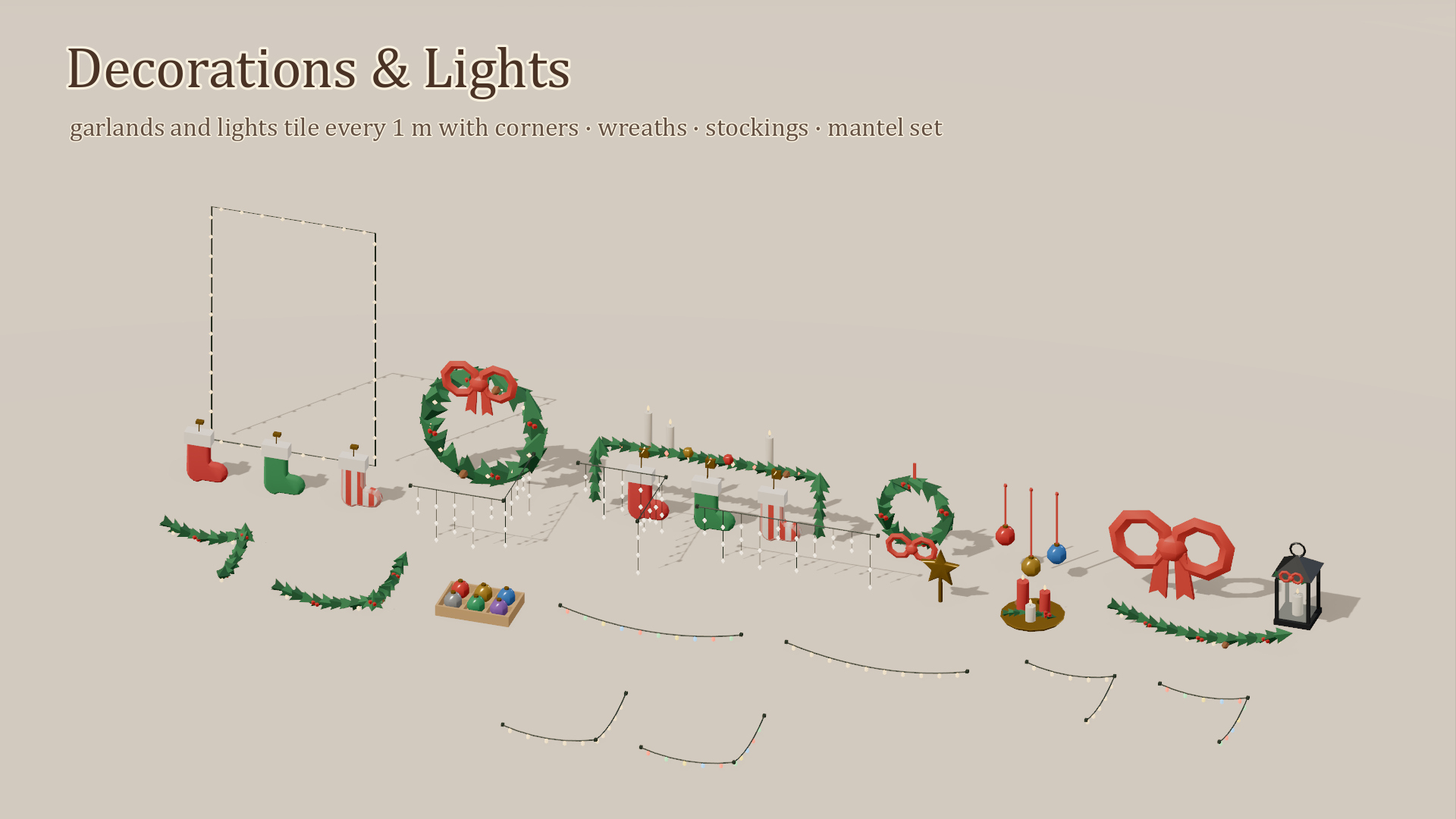 Cozy Christmas Kit - 88 Low-Poly Models 3D Model