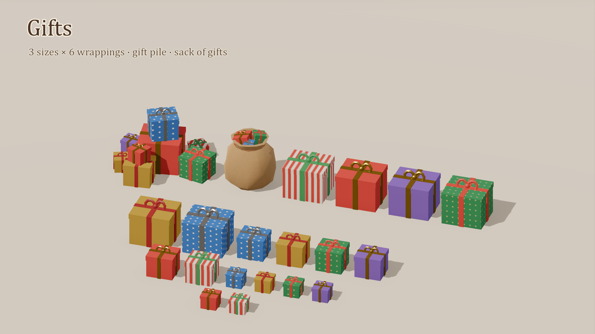 Cozy Christmas Kit - 88 Low-Poly Models 3D Model