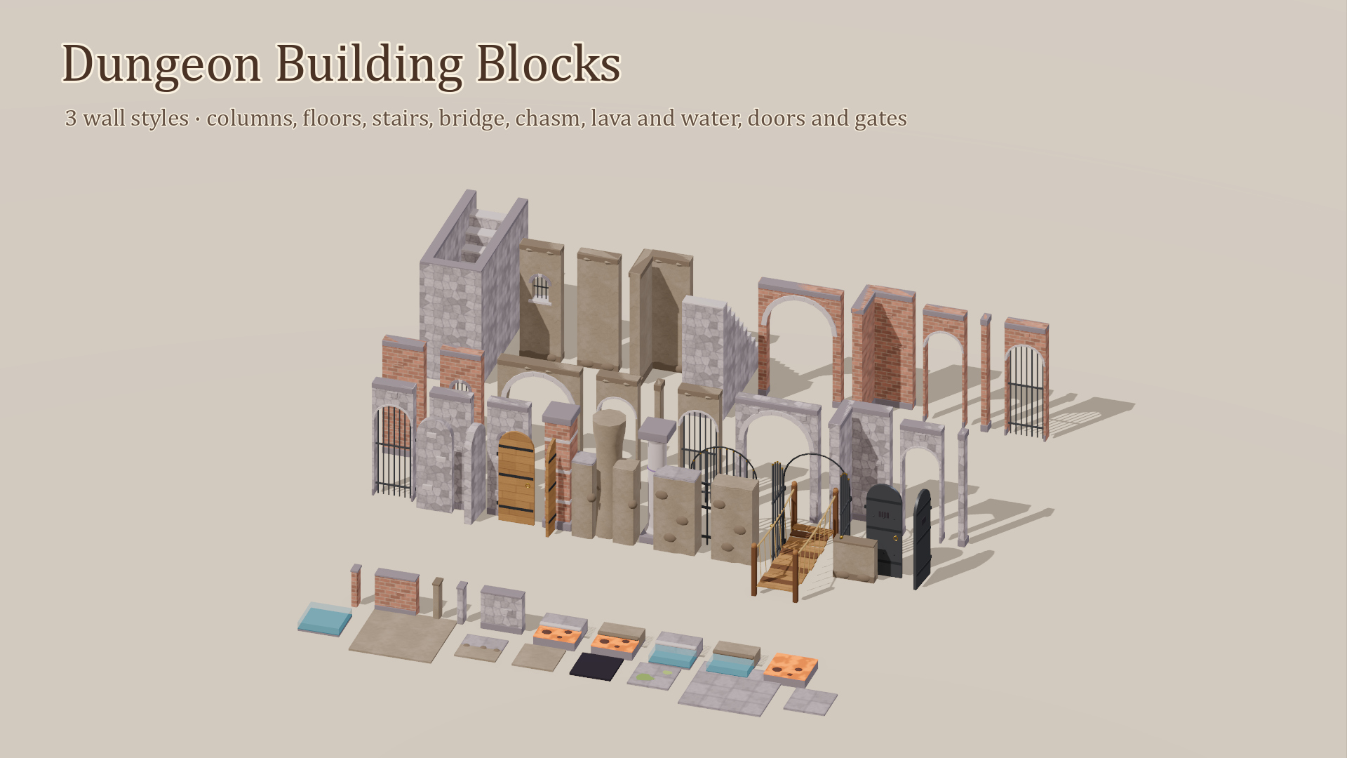 Cozy Dungeon Kit - 144 Low-Poly Models 3D Model