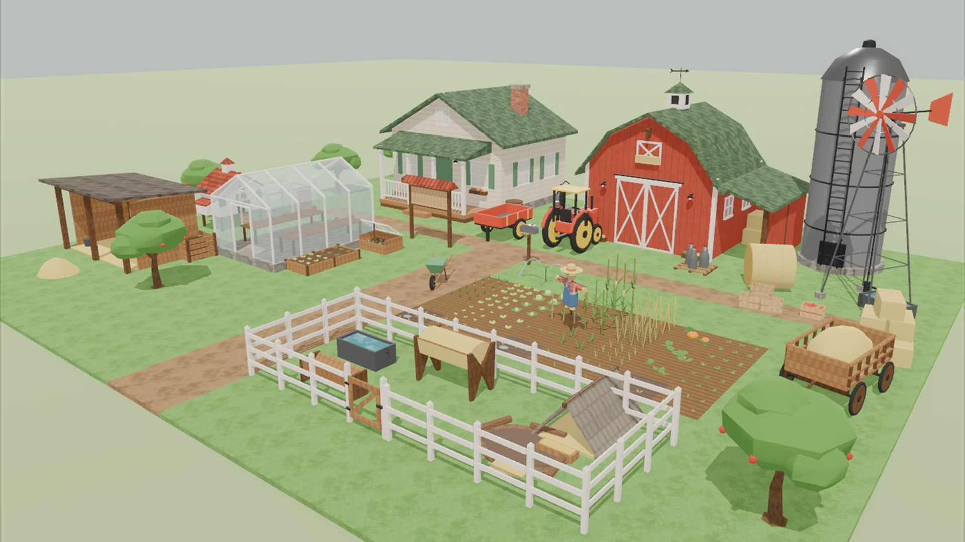 Cozy Farm Kit - 139 Low-Poly Models 3D Model
