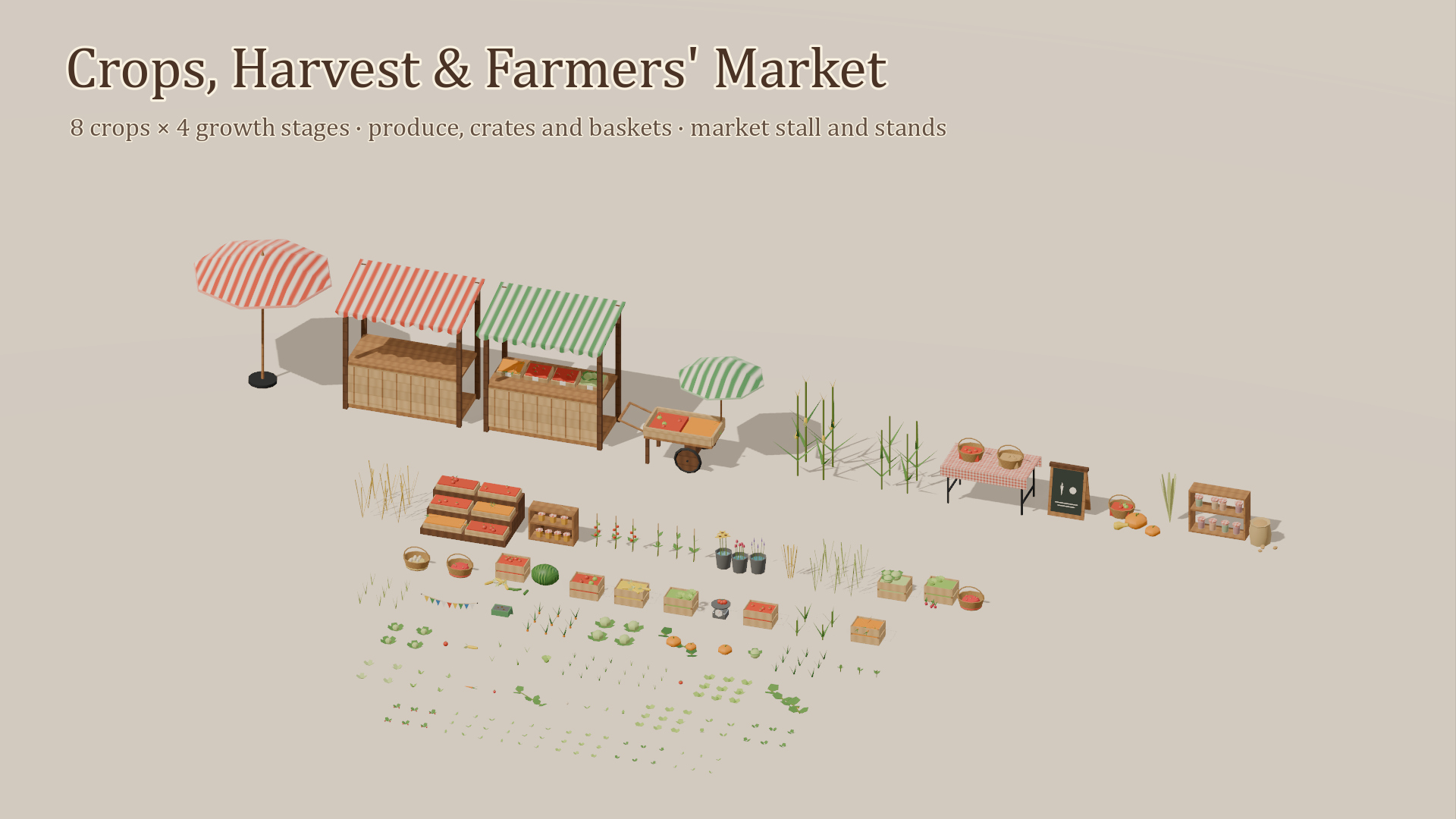 Cozy Farm Kit - 139 Low-Poly Models 3D Model