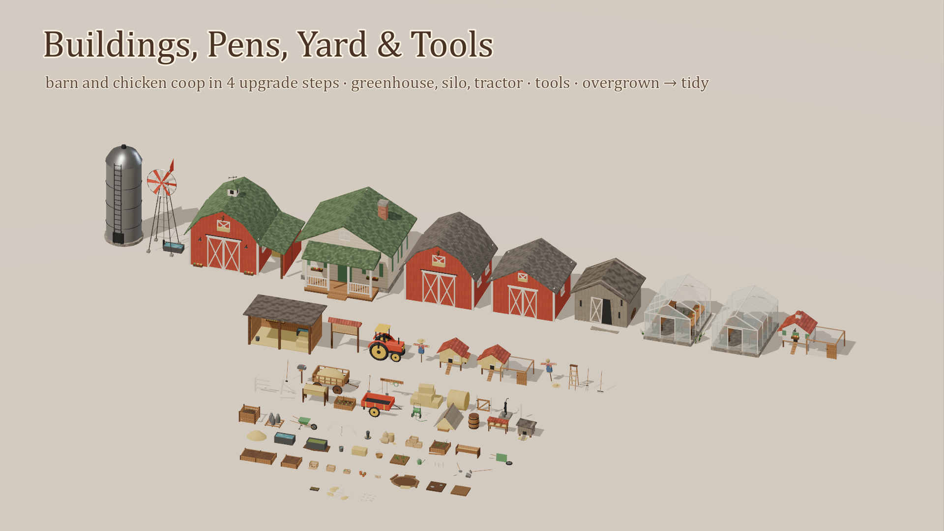 Cozy Farm Kit - 139 Low-Poly Models 3D Model