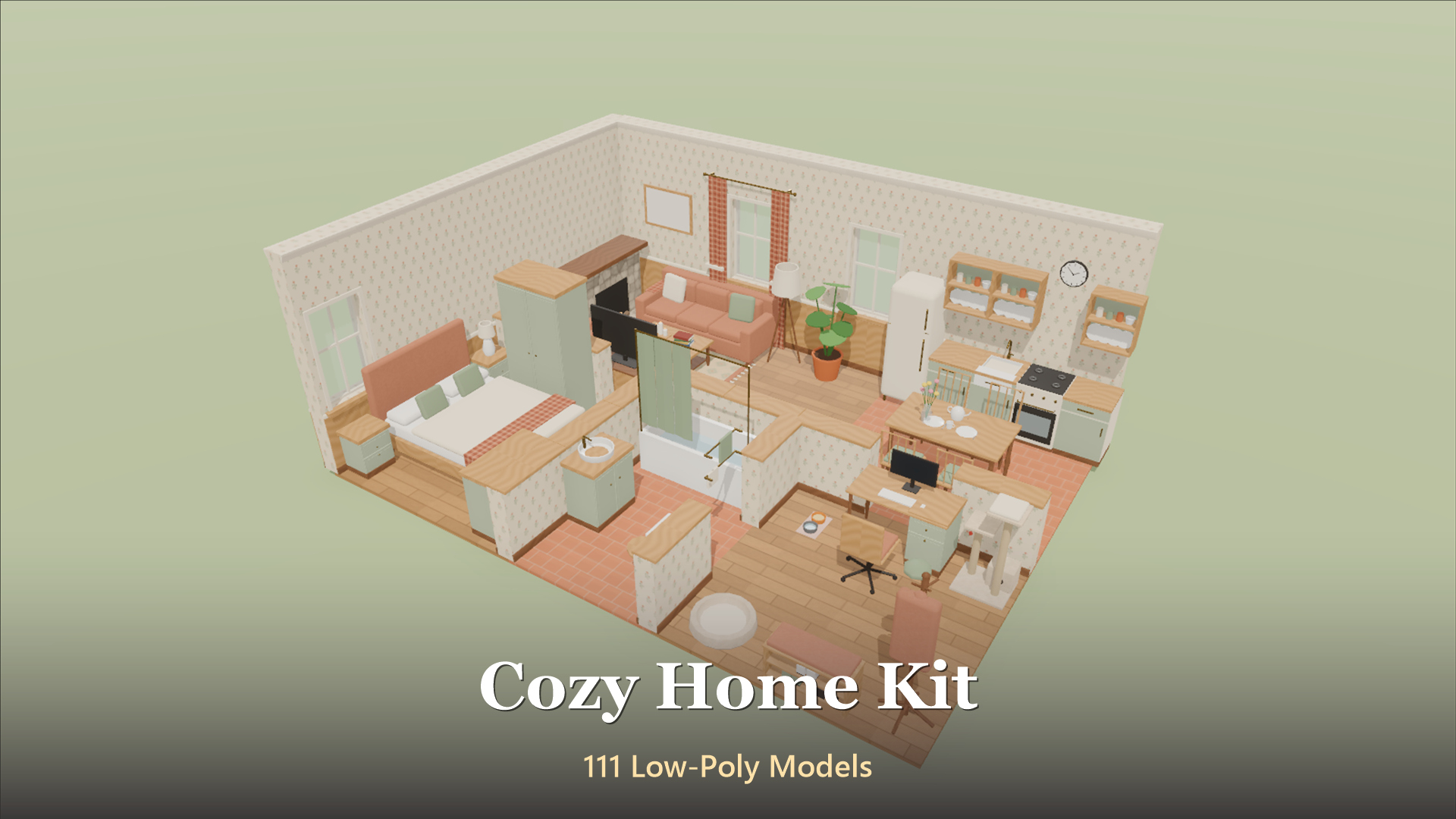 Cozy Home Kit - 111 Low-Poly Models 3D Model