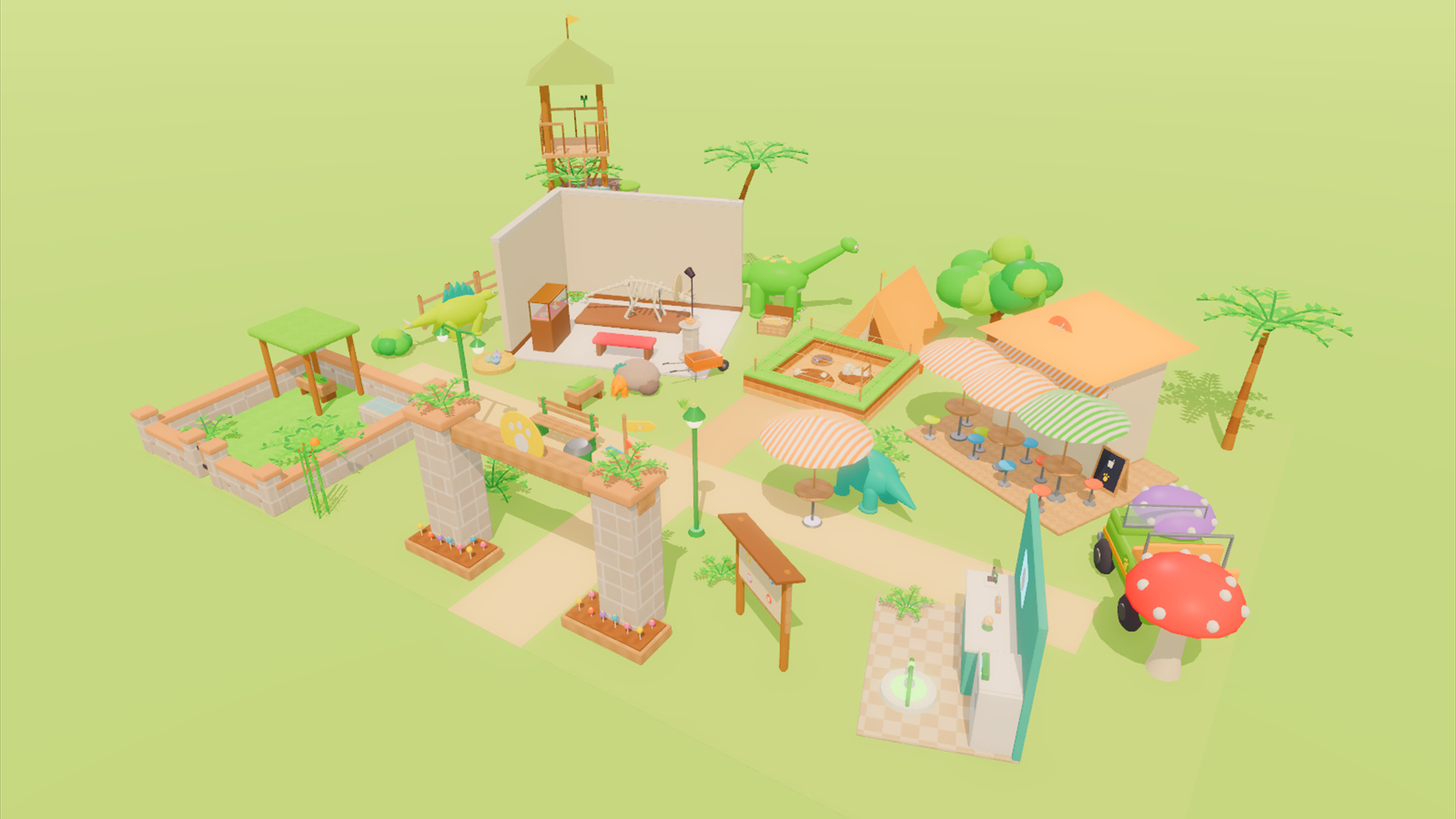 Dino Park & Dig Kit - 422 Low-Poly Models 3D Model